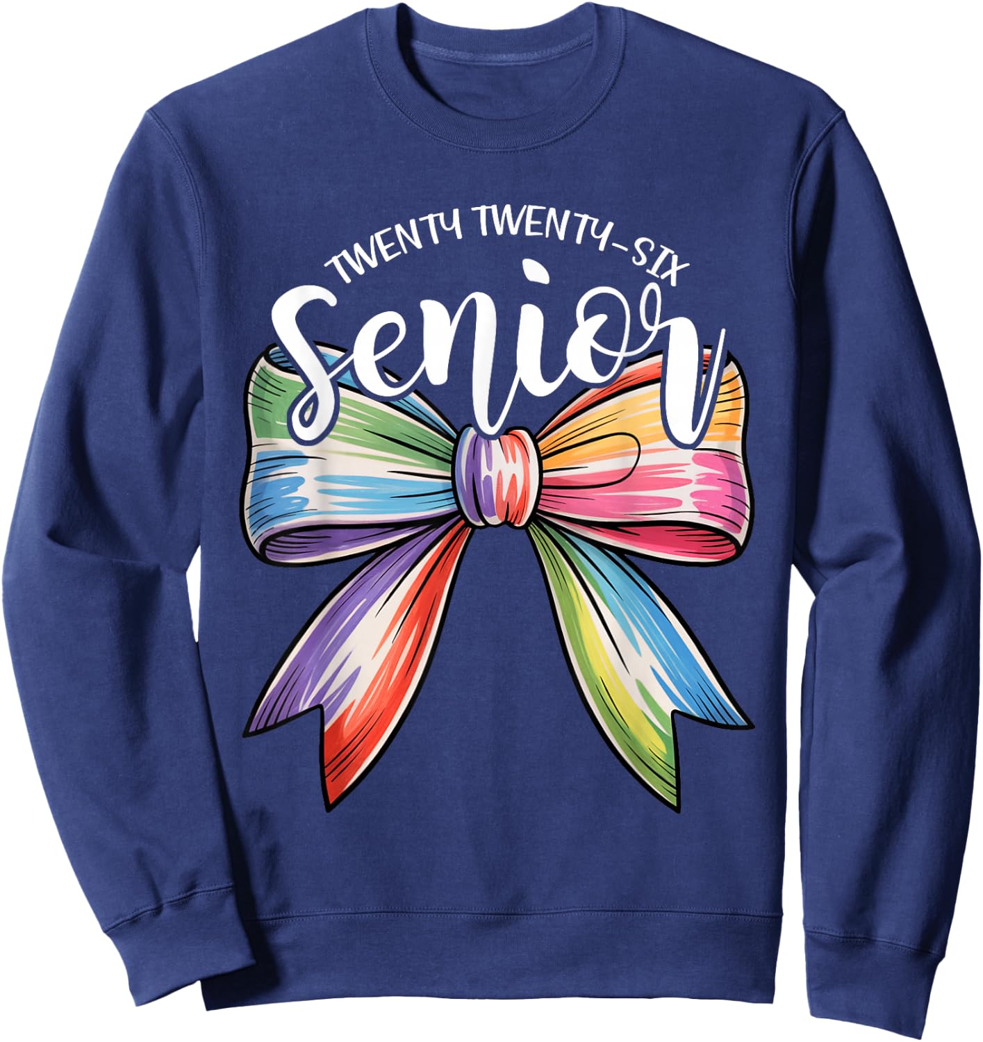 Senior 2026 Coquette Bow Class of 2026 Graduation Girl Women Sweatshirt - Sweatshirt | Navy