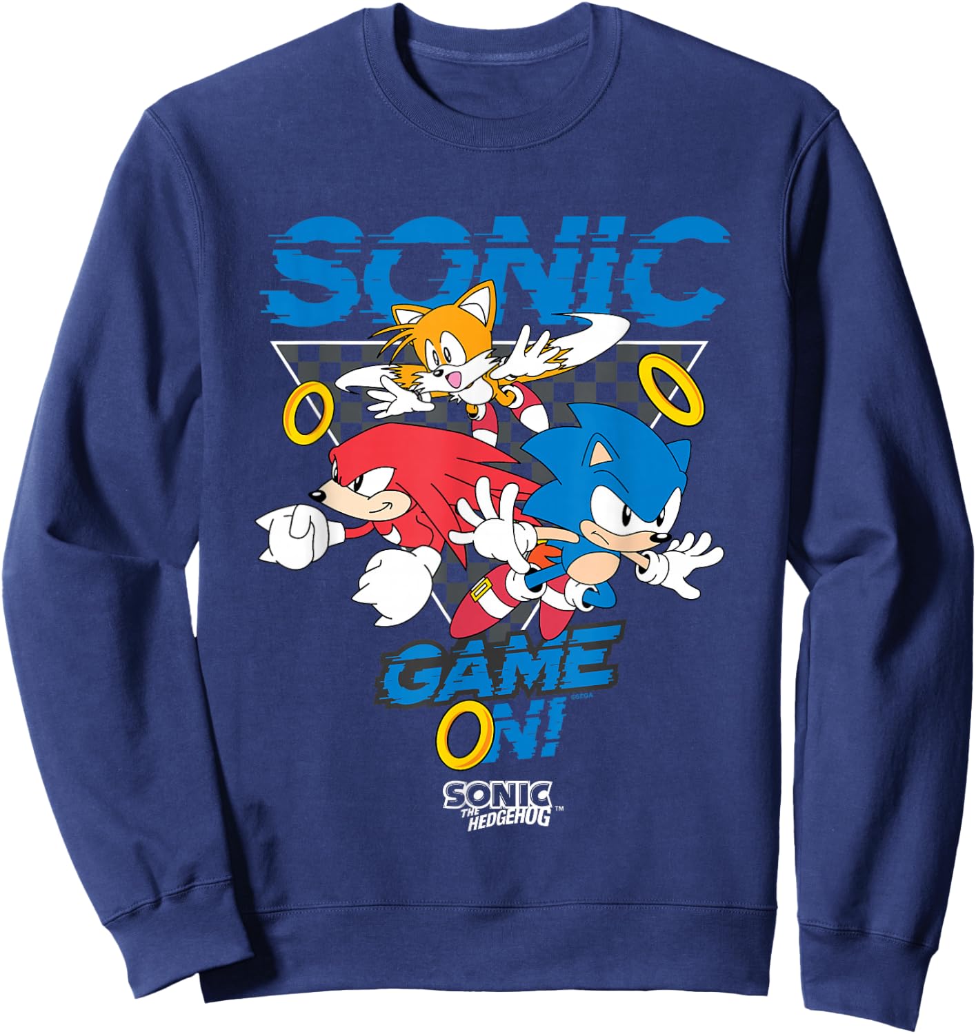 Sonic The Hedgehog Game On! Main Trio Retro Group Shot Sweatshirt - Sweatshirt | Navy