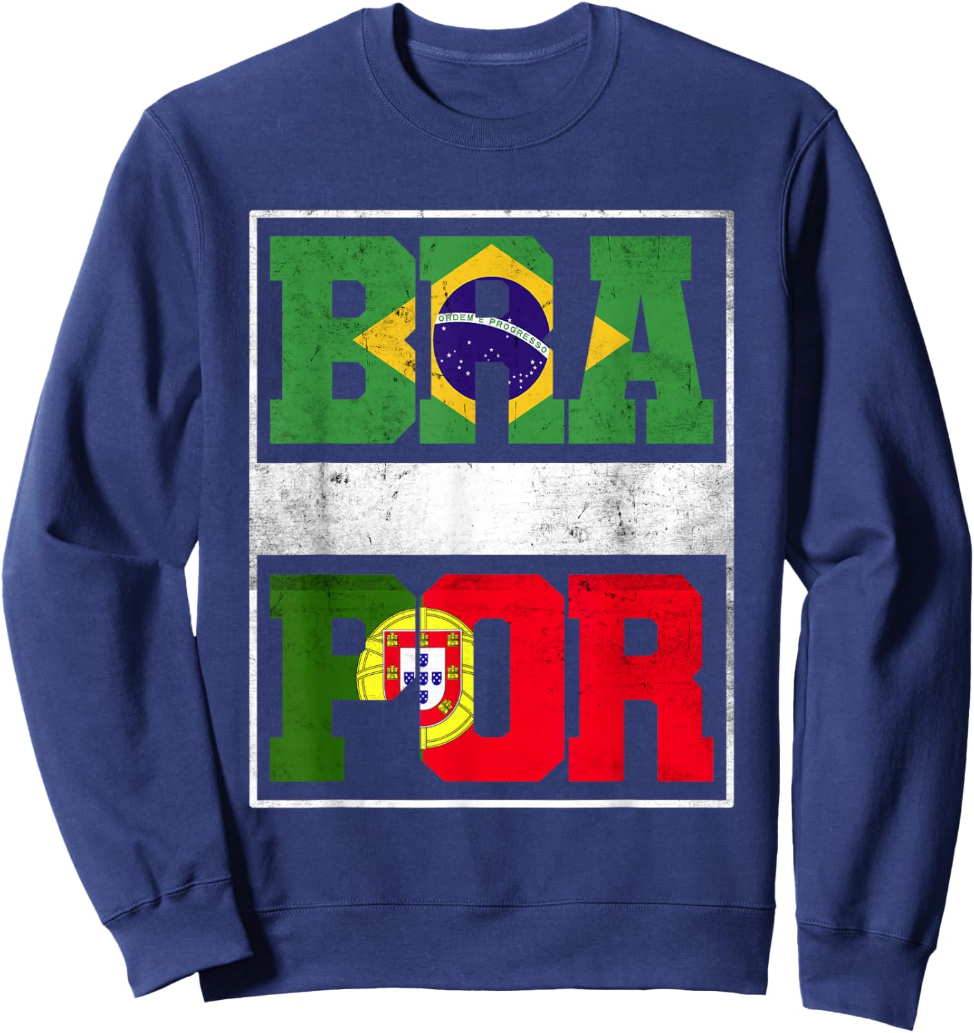 Brazil and Portugal Mix Heritage Brazilian Portuguese Roots Sweatshirt - Sweatshirt | Navy