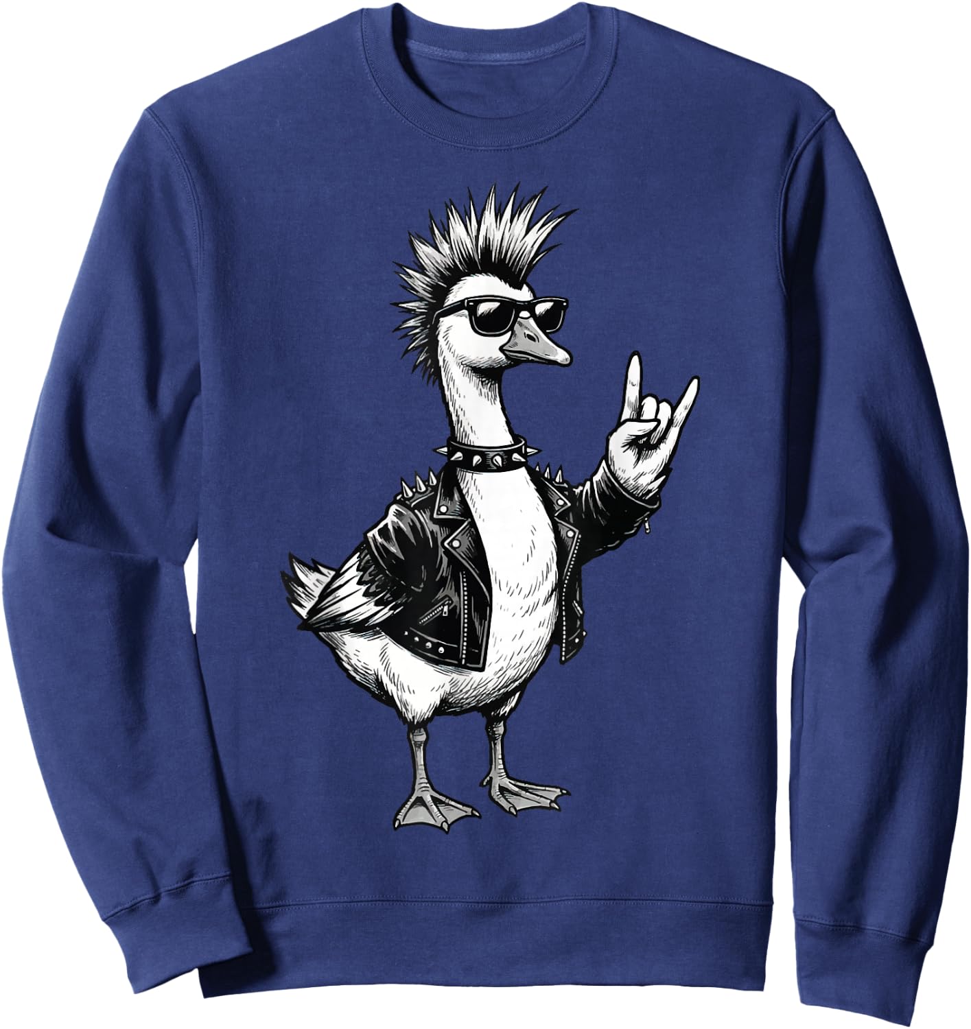 Goose Punk Rock Duck Alternative Sweatshirt - Sweatshirt | Navy