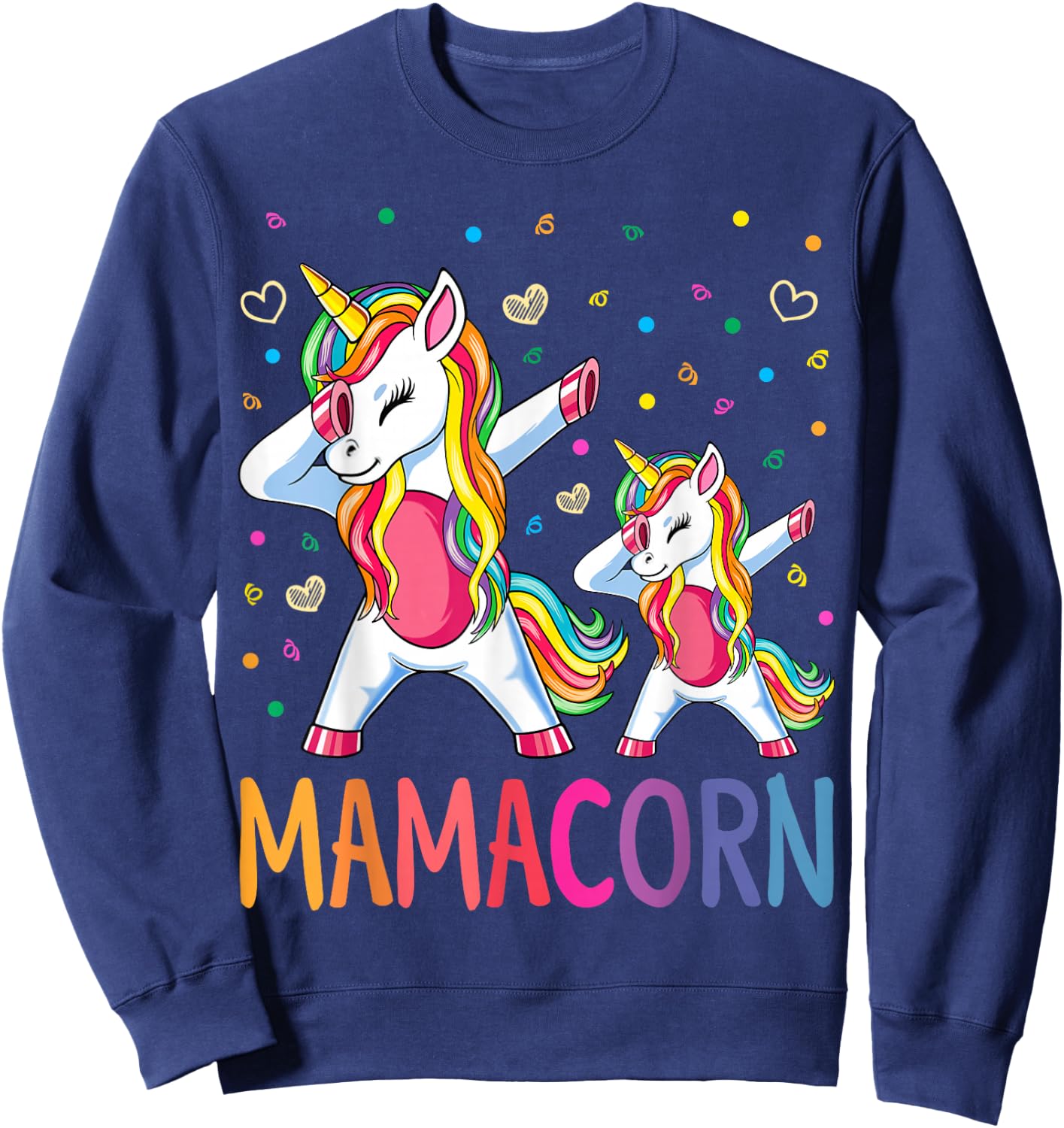 Funny Mamacorn Unicorn Costume Mom Mother's Day Sweatshirt - Sweatshirt | Navy