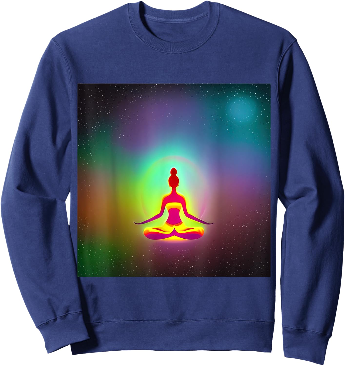 Yoga Girl Female Sun Salutation Meditation Chakra Kundalini Sweatshirt - Sweatshirt | Navy