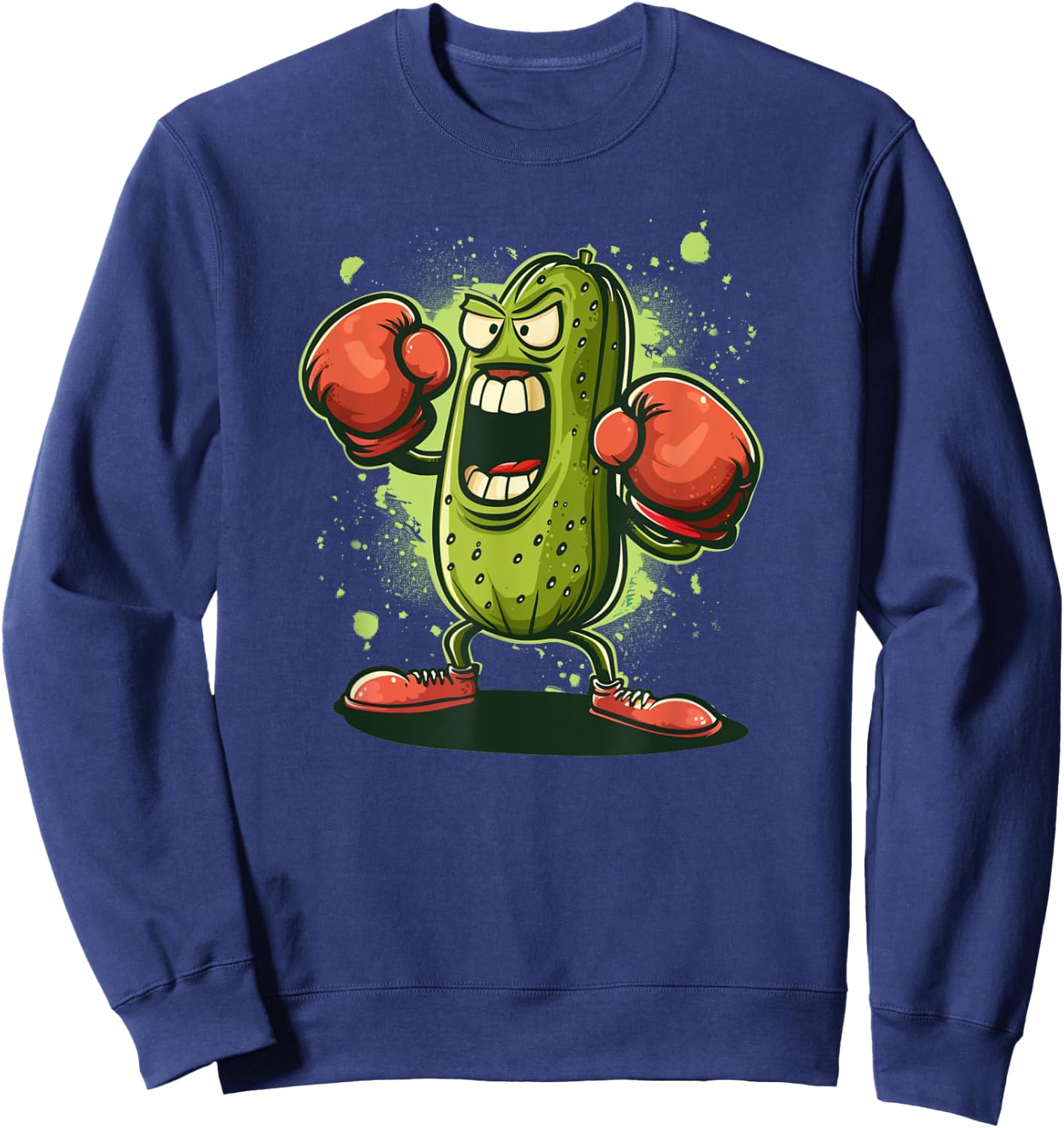 Pretty funny Pickle Outfit with boxing Gloves Sweatshirt - Sweatshirt | Navy