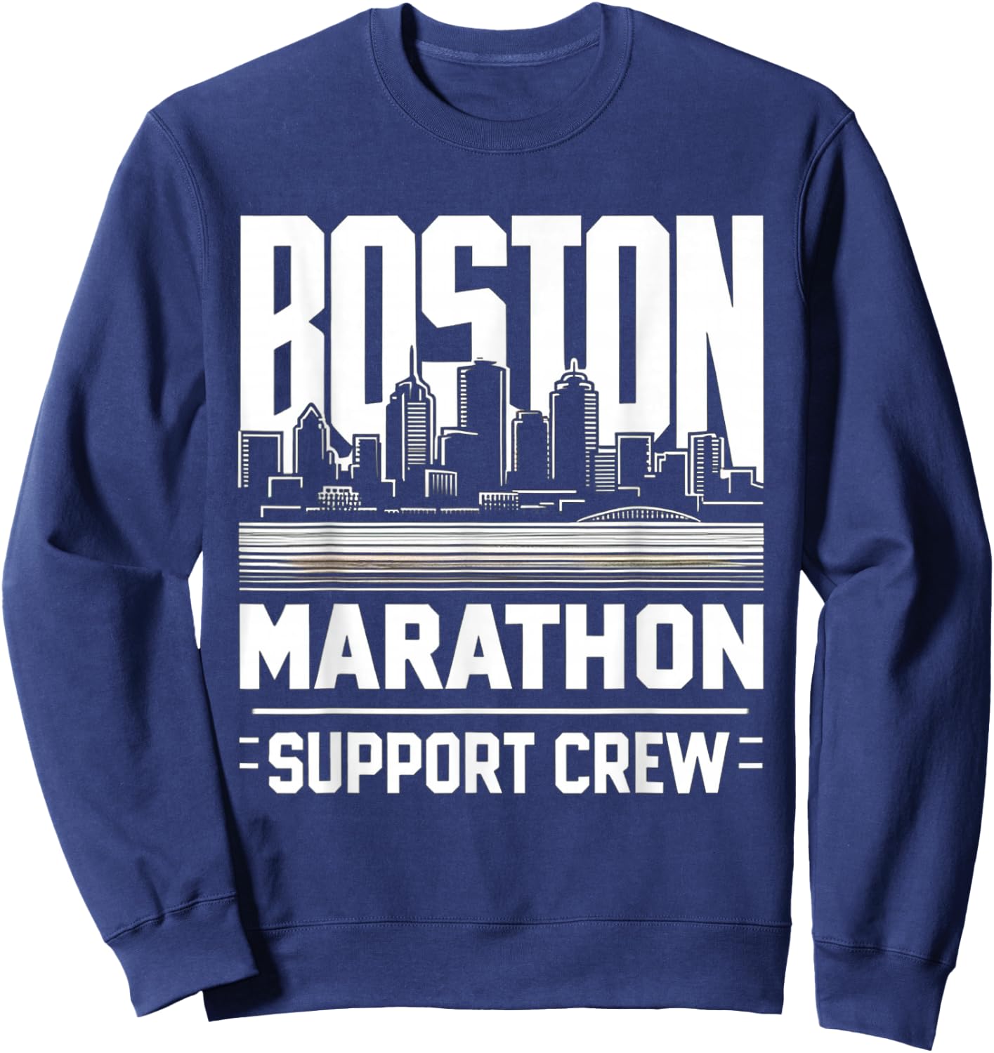 Marathon Boston Cityscape Support Crew Sweatshirt - Sweatshirt | Navy