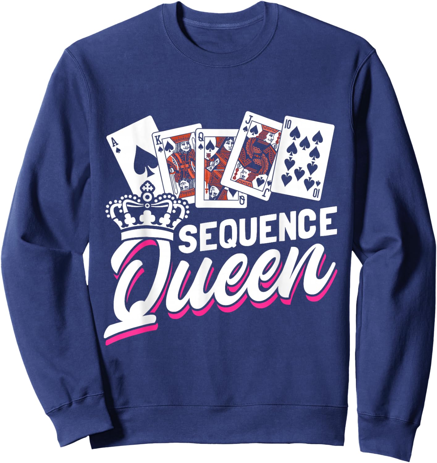 Sequence Card Game Lover | Card Player Strategy Design Sweatshirt - Sweatshirt | Navy