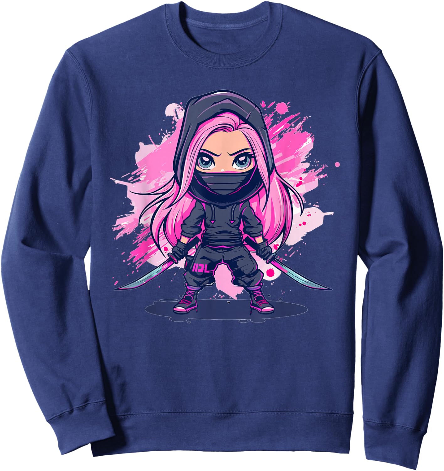 Cute Ninja Girl I Pastel Ninja Sweatshirt - Sweatshirt | Navy