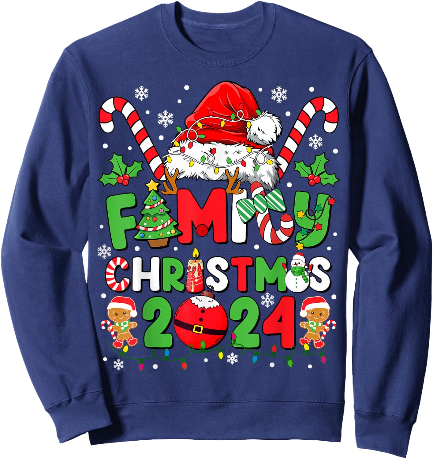 Christmas 2024 Family Matching Outfits Team Santa Elf Squad Sweatshirt - Sweatshirt | Navy