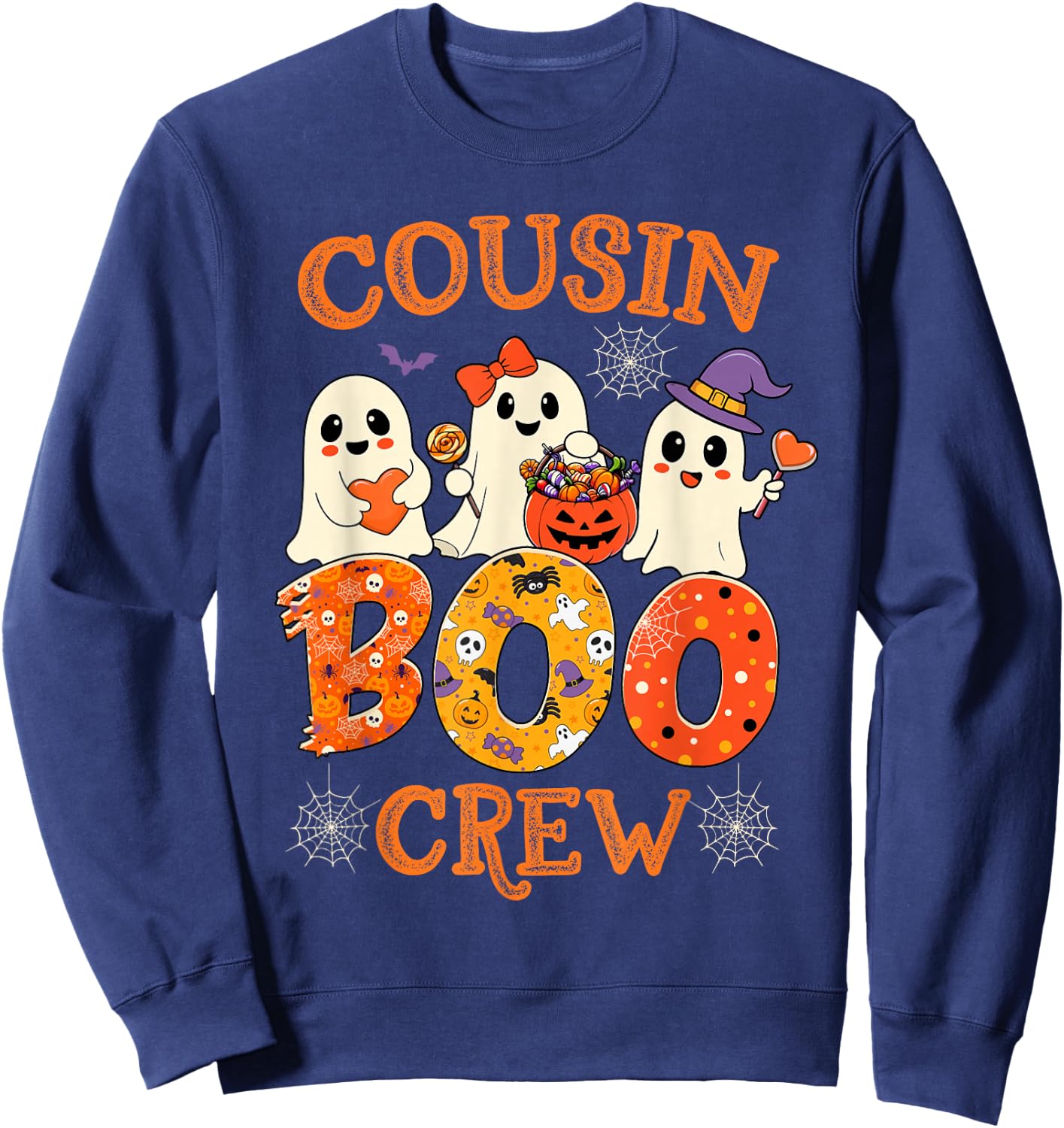 Cousin Boo Crew Funny Halloween Costume for Teacher Kids Sweatshirt - Sweatshirt | Navy