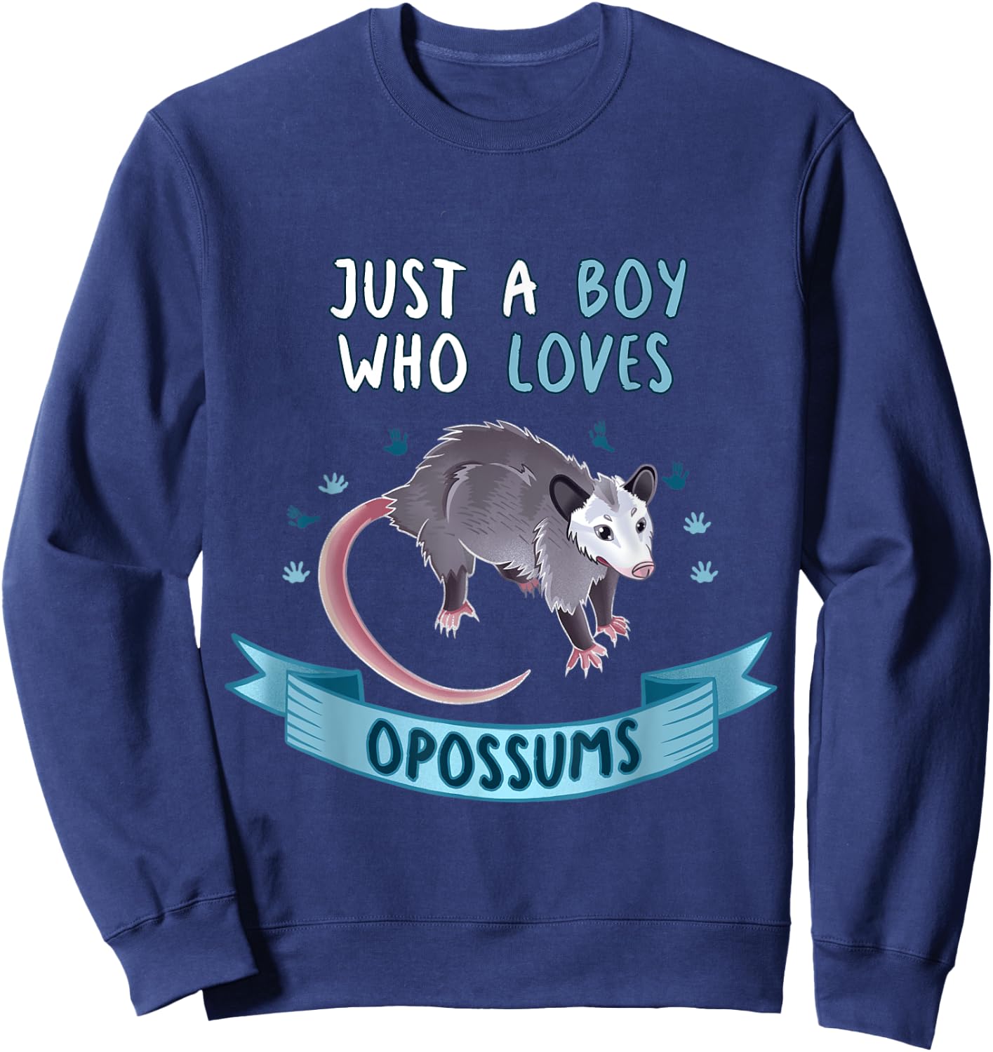 Just A Boy Who Loves Opossums Funny Opossum Owner Quote Sweatshirt - Sweatshirt | Navy