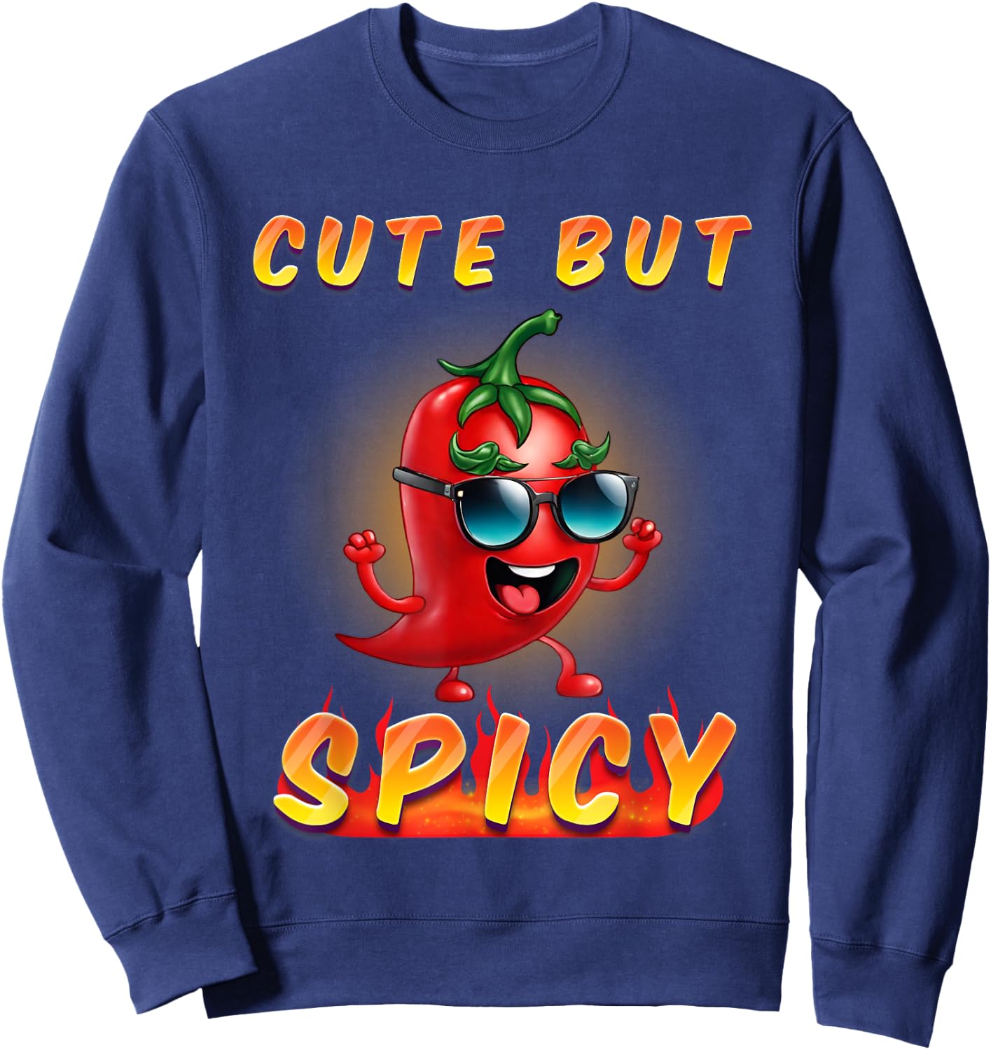 Kids Cute But Spicy Mexican Cinco De Mayo Chili Boys Girls Sweatshirt - Sweatshirt | Navy