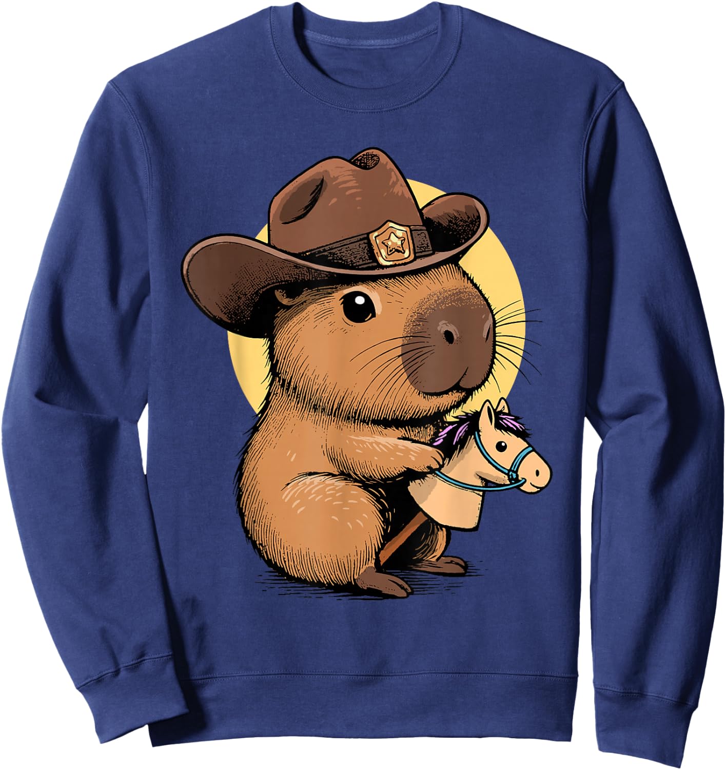 Cowpybara Capybara Cowboy Design Sweatshirt - Sweatshirt | Navy