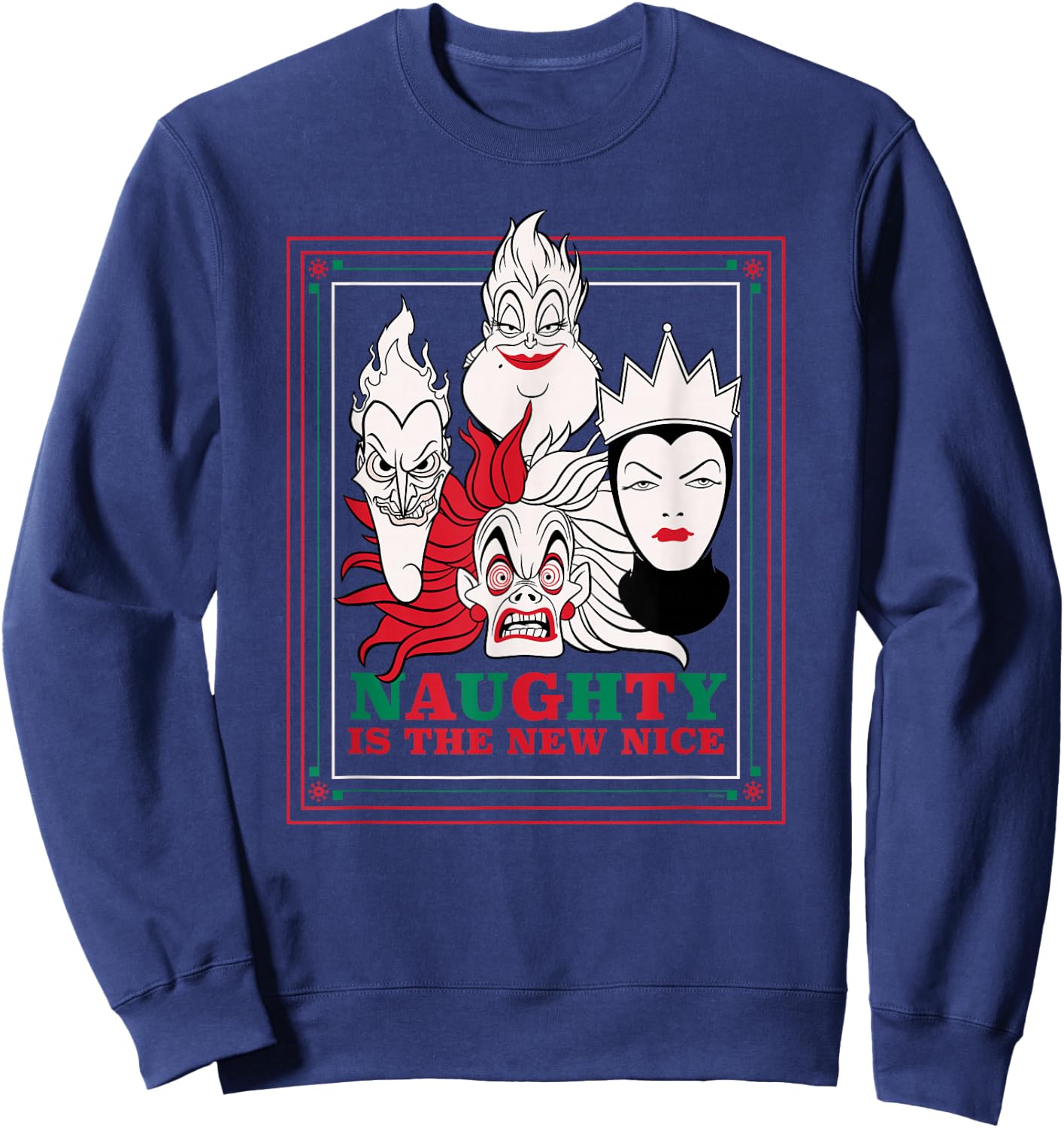 Disney Villains Holiday Christmas Naughty is The New Nice Sweatshirt - Sweatshirt | Navy