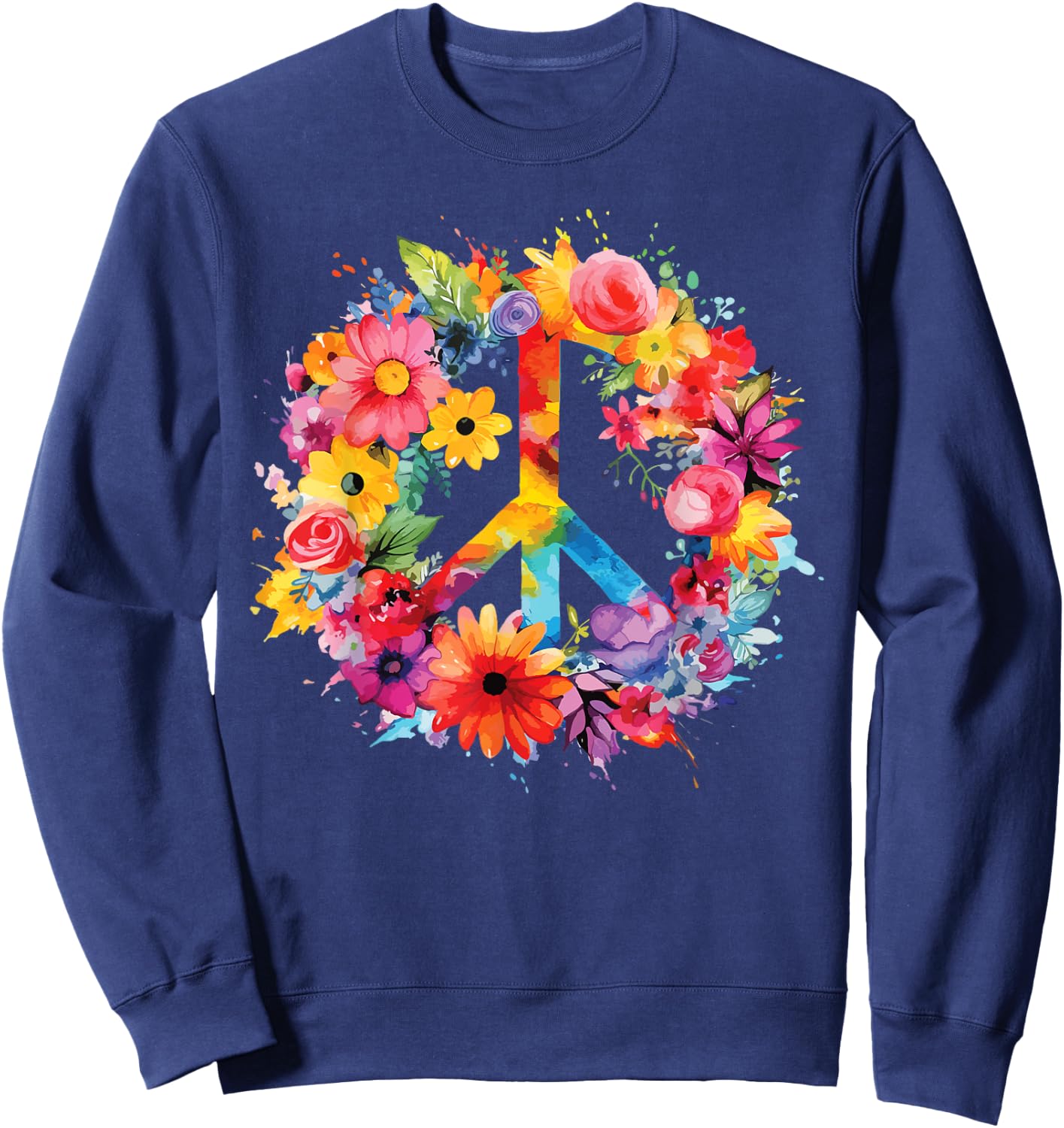 Peace Sign TieDye International Day Of Peace World Peace Day Sweatshirt - Sweatshirt | Navy