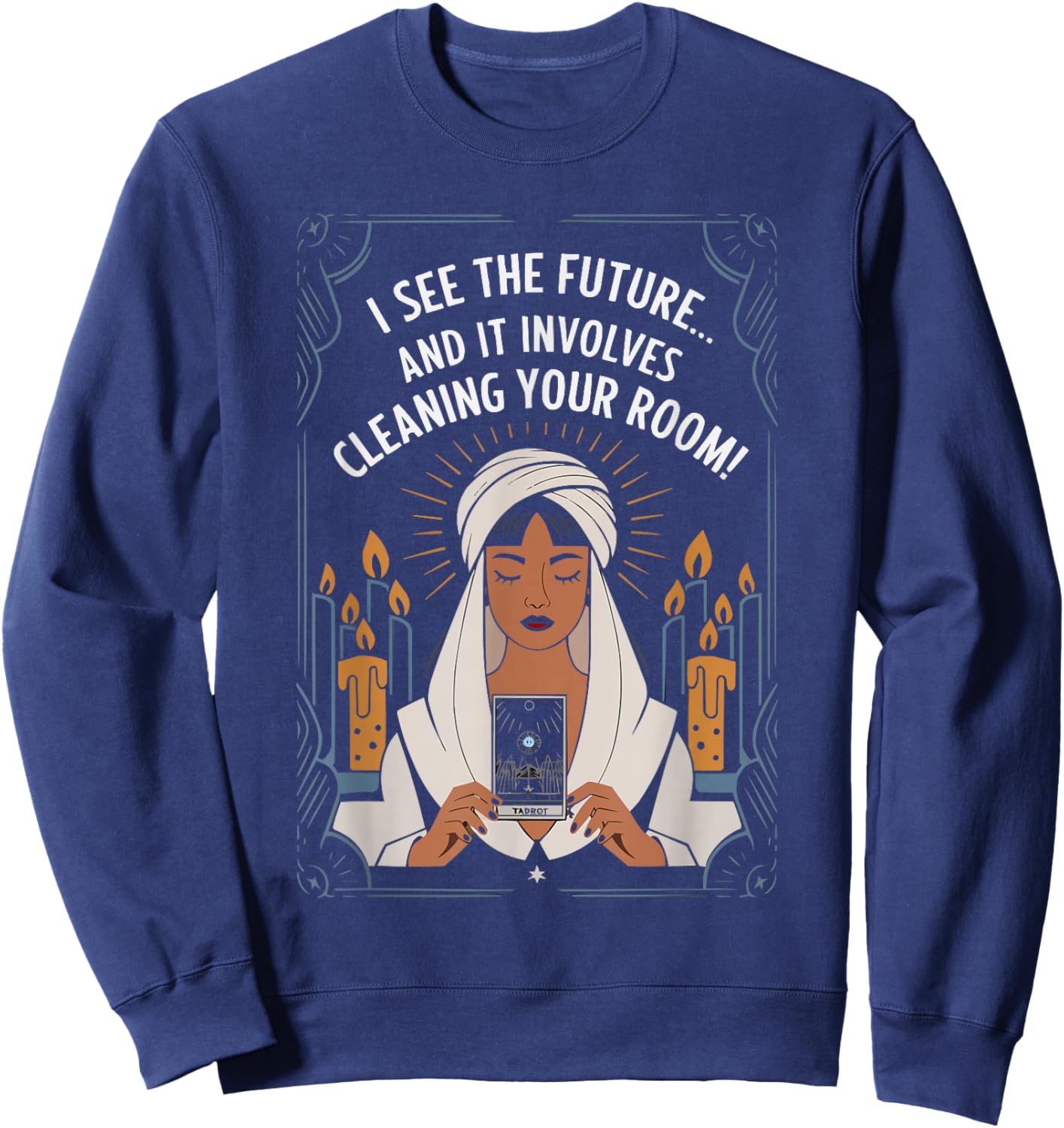 Tarot Card Reading Occult Dark Magic Tarot Reader Mom Sweatshirt - Sweatshirt | Navy