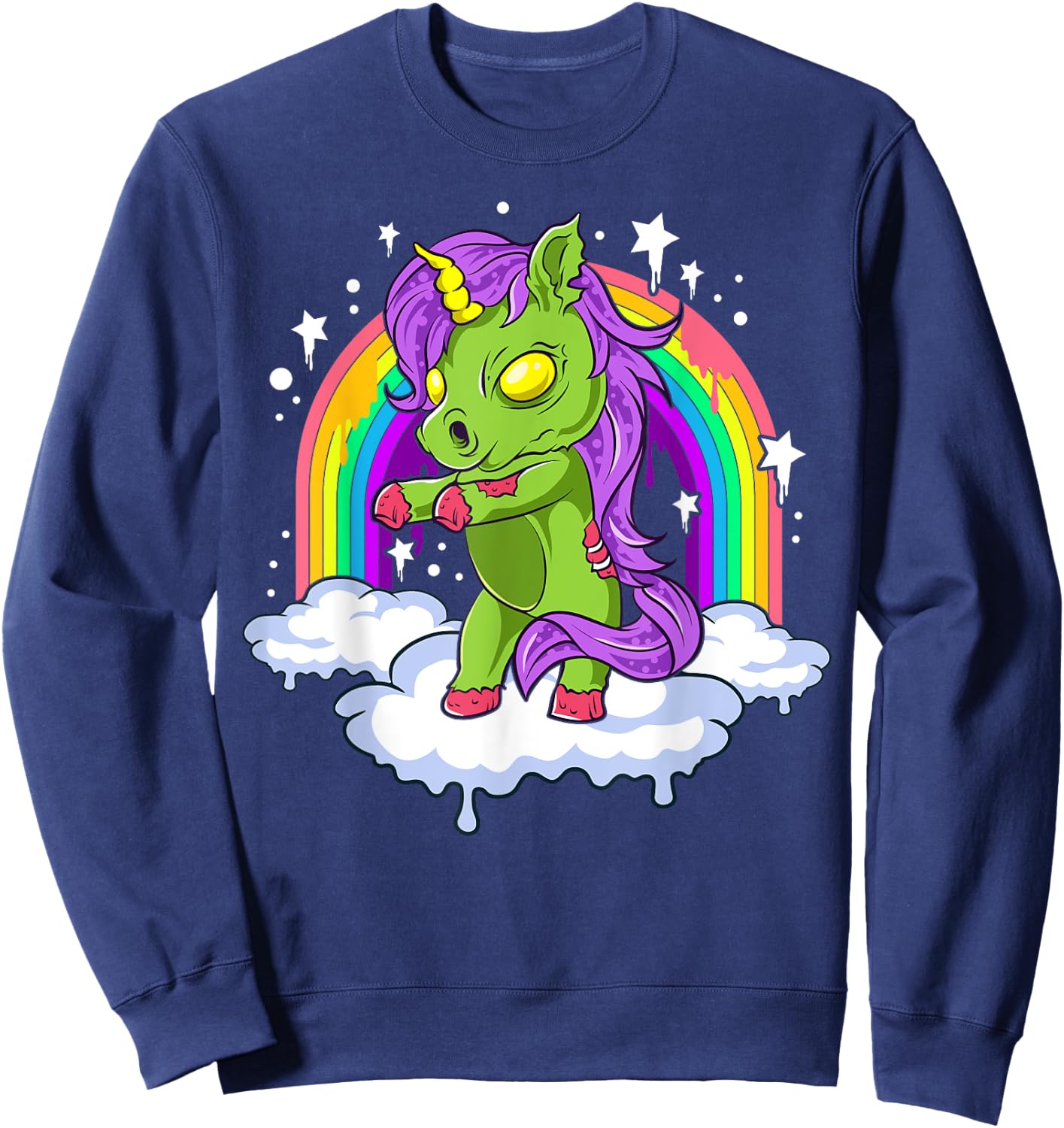 Halloween Unicorn Zombie Zombicorn Sweatshirt - Sweatshirt | Navy