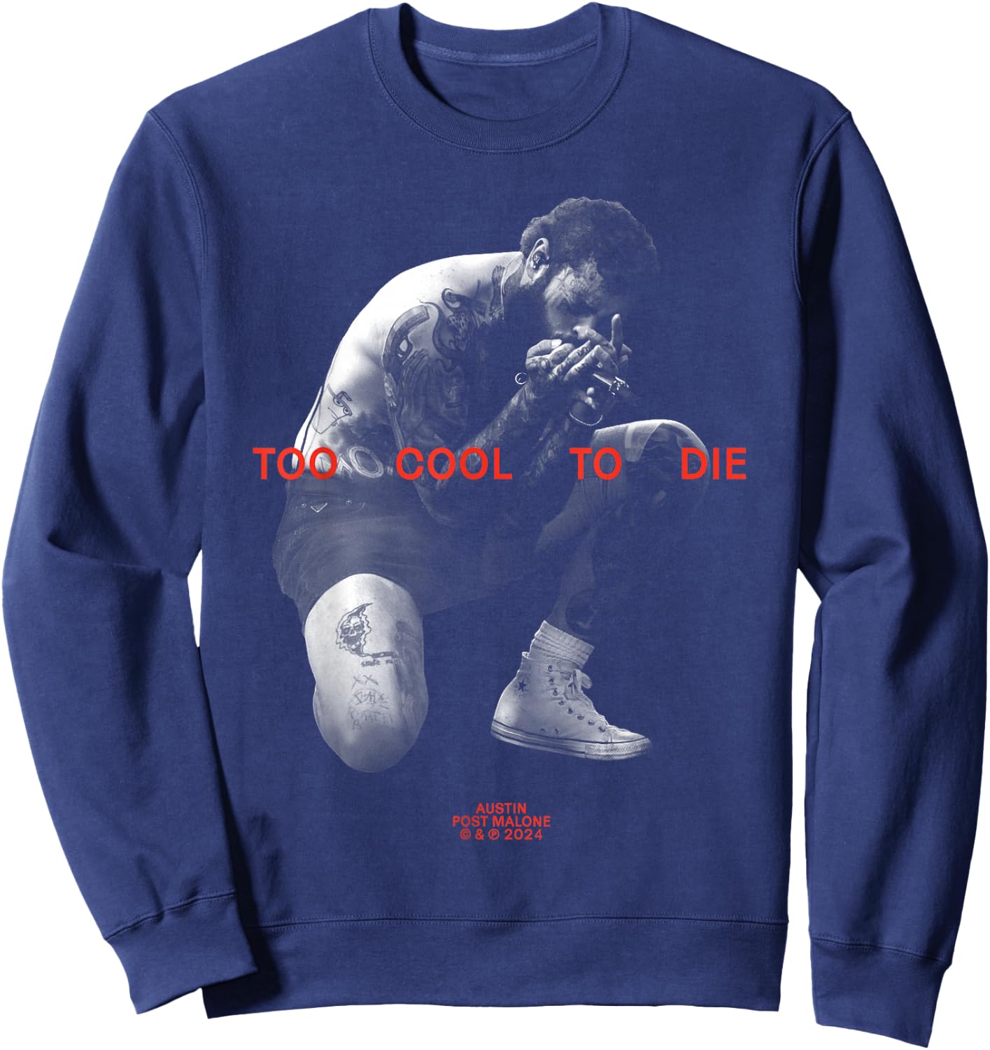 Official Post Malone Too Cool To Die Sweatshirt - Sweatshirt | Navy