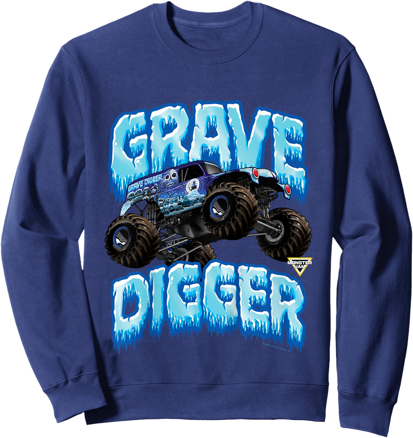 Monster Jam Kids Grave Digger Ice Cold Monster Truck Sweatshirt - Sweatshirt | Navy