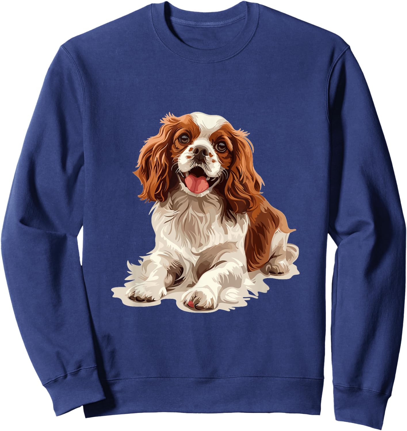 Cavalier King Charles Spaniel Dog Breed Graphic Men Women Girls Kids Sweatshirt - Sweatshirt | Navy