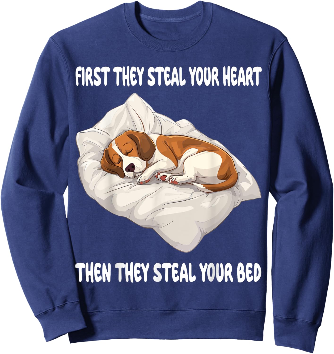 Beagle Sleeping Pajamas Nightgown Sweatshirt - Sweatshirt | Navy