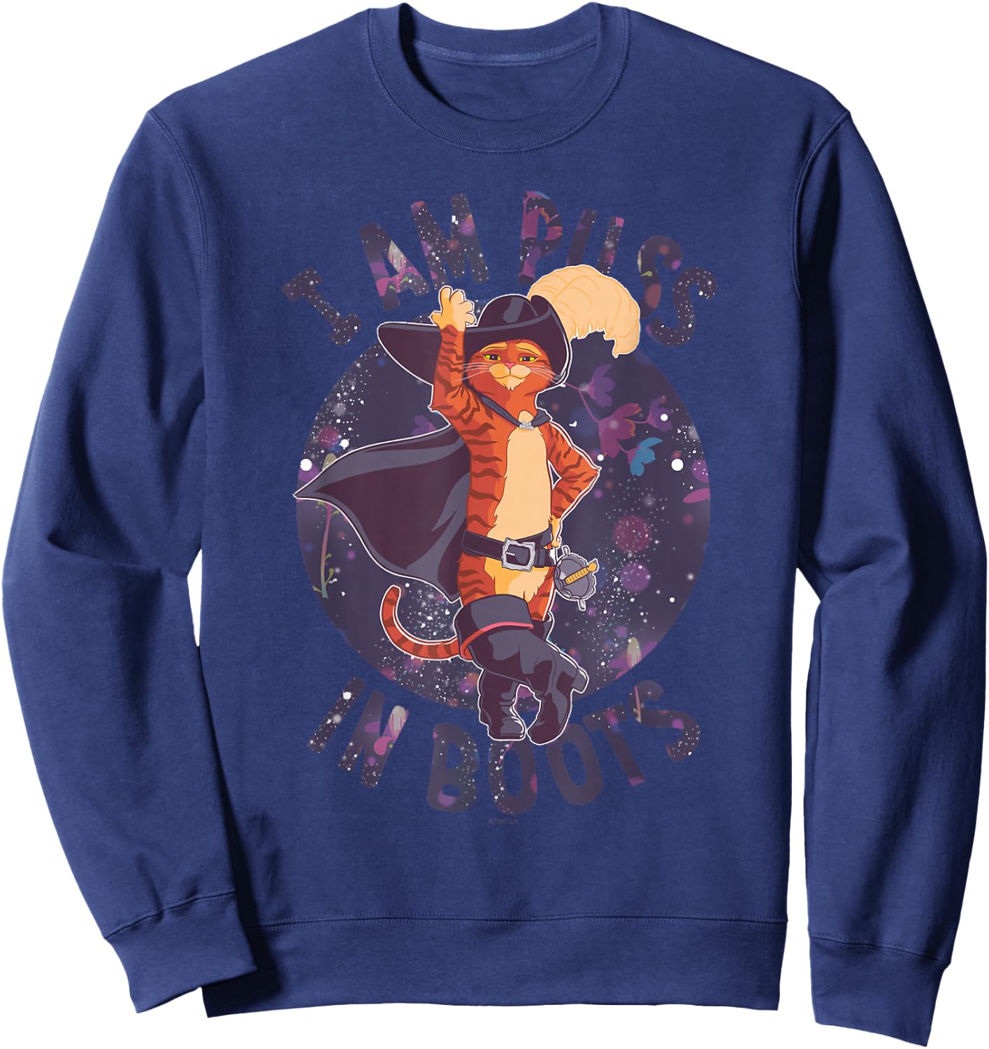 DreamWorks Puss in Boots: The Last Wish Celestial Puss Logo Small Sweatshirt - Sweatshirt | Navy