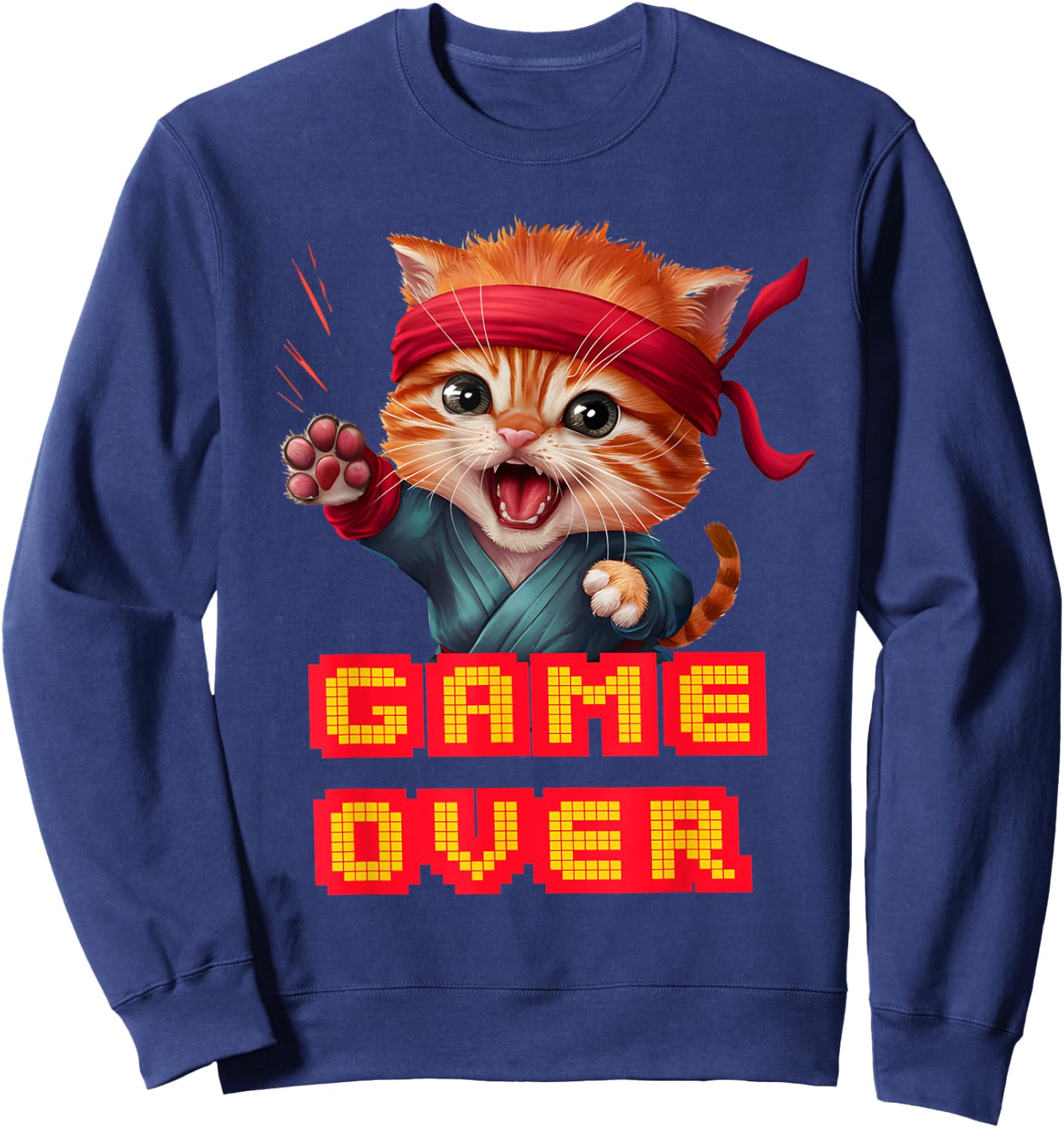 Be A Roaring Kitty Game The Stop Orange Bandana Meme Sweatshirt - Sweatshirt | Navy