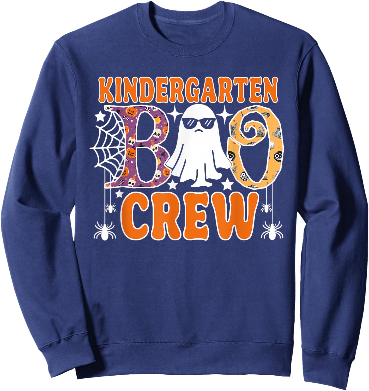 Kindergarten Boo Crew Funny Halloween Teachers Students Sweatshirt - Sweatshirt | Navy