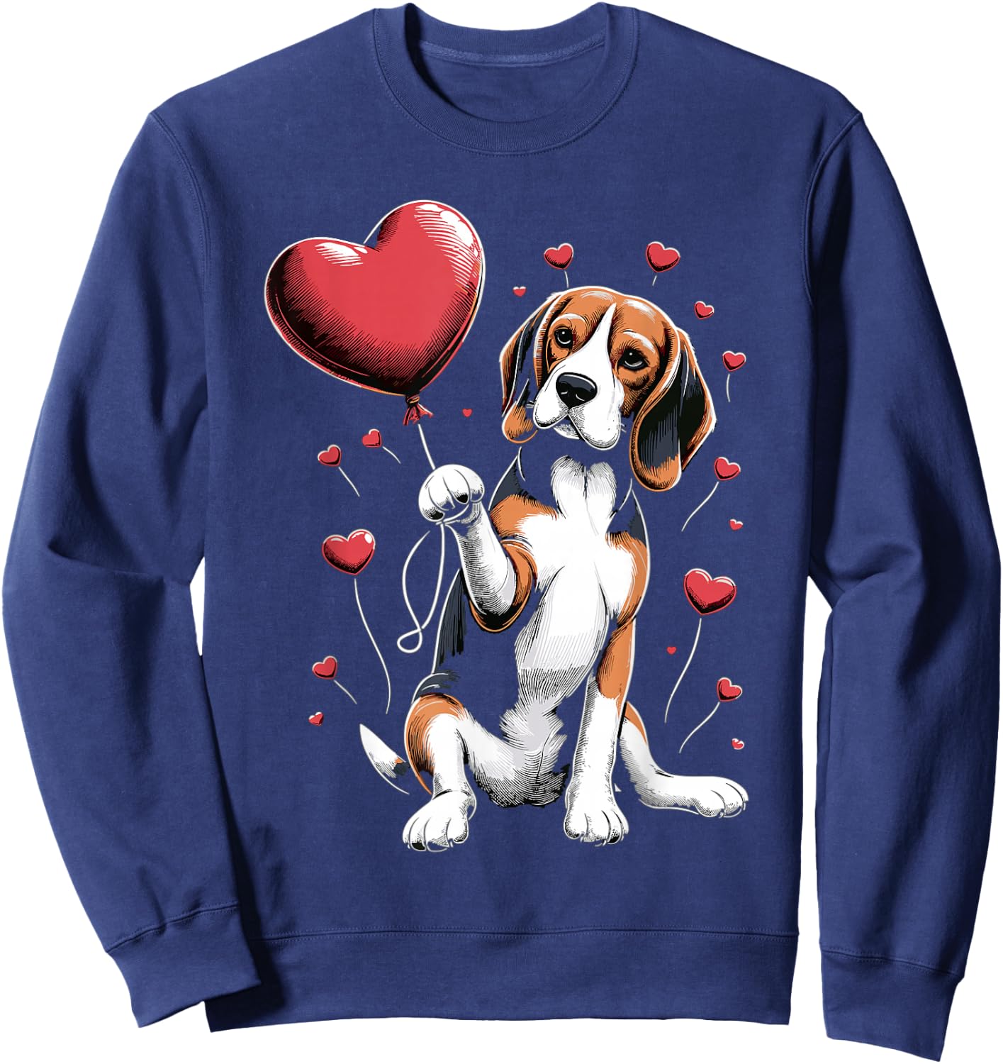 Beagle Dog Valentine's Day Dog Owner Valentine Sweatshirt - Sweatshirt | Navy