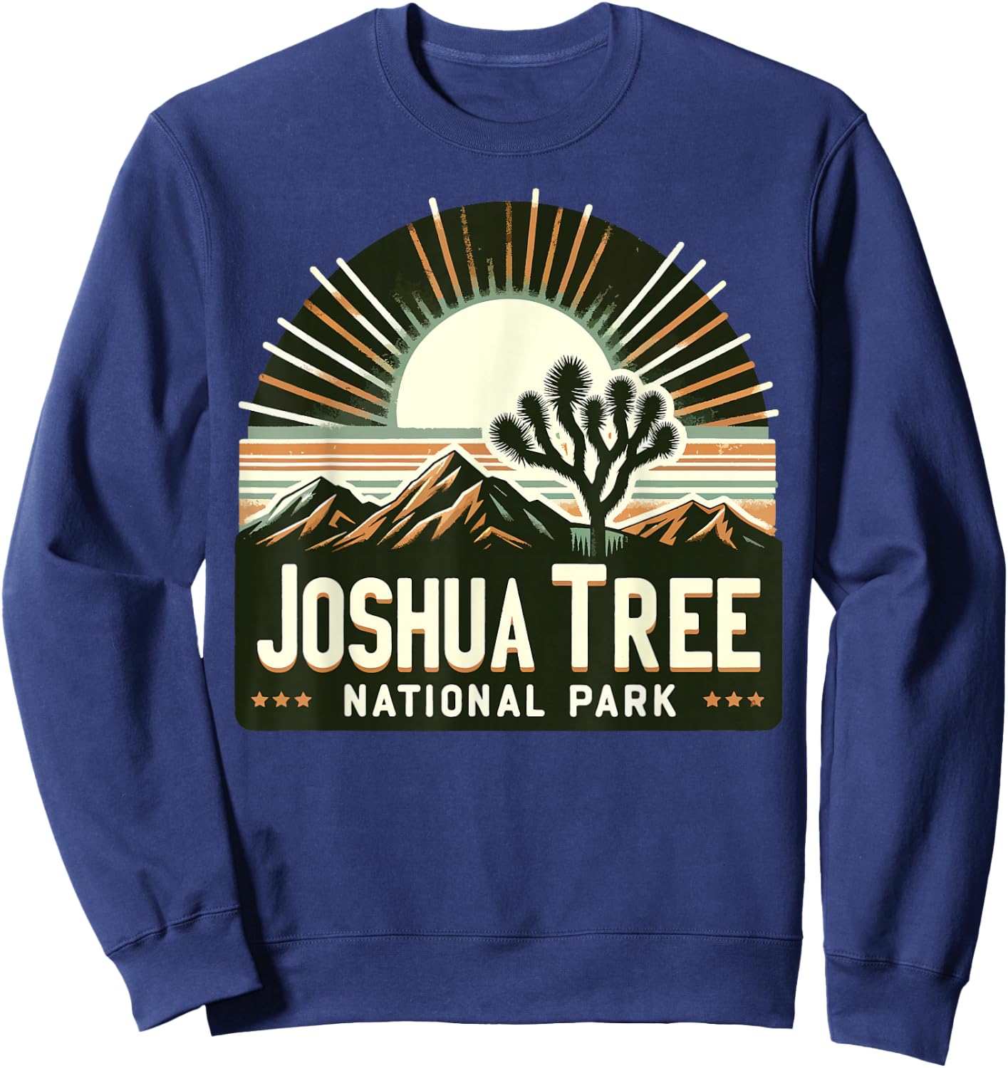 Joshua Tree National Park Retro Vintage Hike Camping Outdoor Sweatshirt - Sweatshirt | Navy