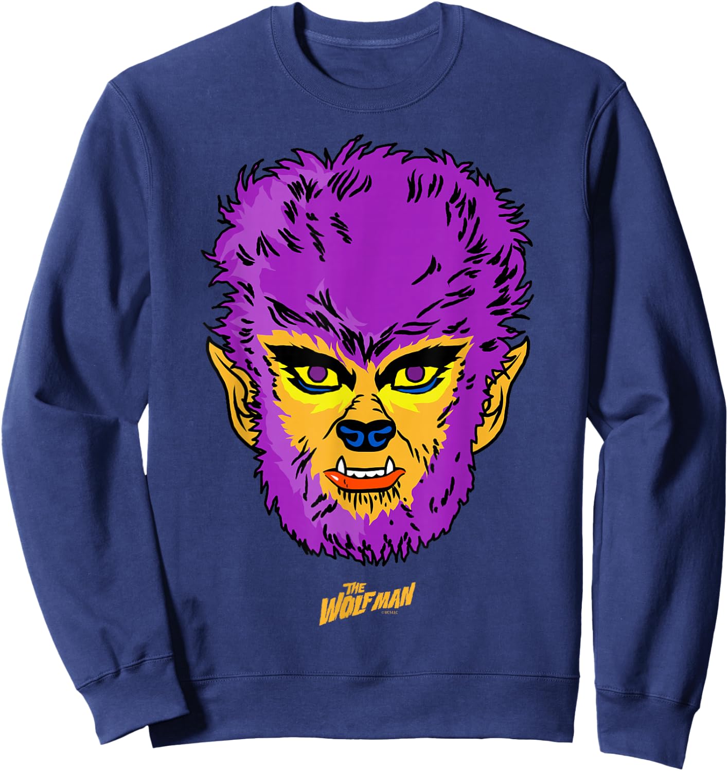Universal Monsters Wolfman Retro Big Face Sweatshirt - Sweatshirt | Navy