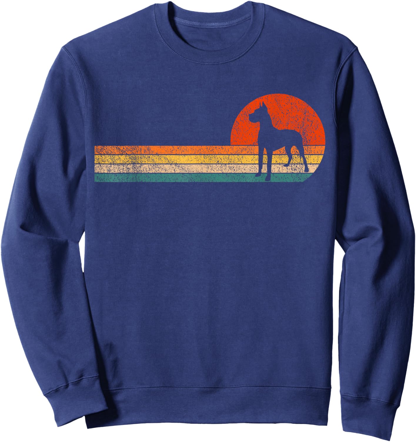 Great Dane Dog Owner Great Dane Mom Great Dane Dad Retro Sweatshirt - Sweatshirt | Navy