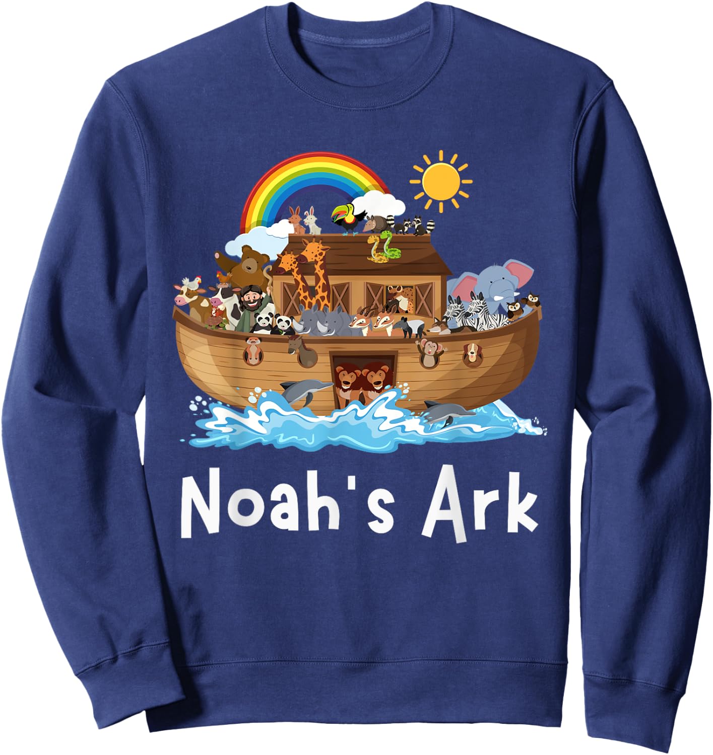 Girls Christian Faith Noah's Ark Sunday School Boy Student Sweatshirt - Sweatshirt | Navy