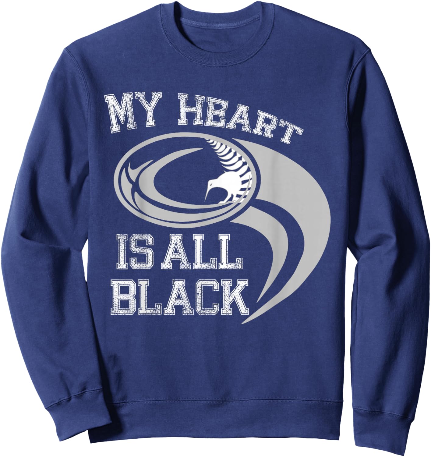 My Heart is All Black - Rugby New Zealand Fan Sweatshirt - Sweatshirt | Navy