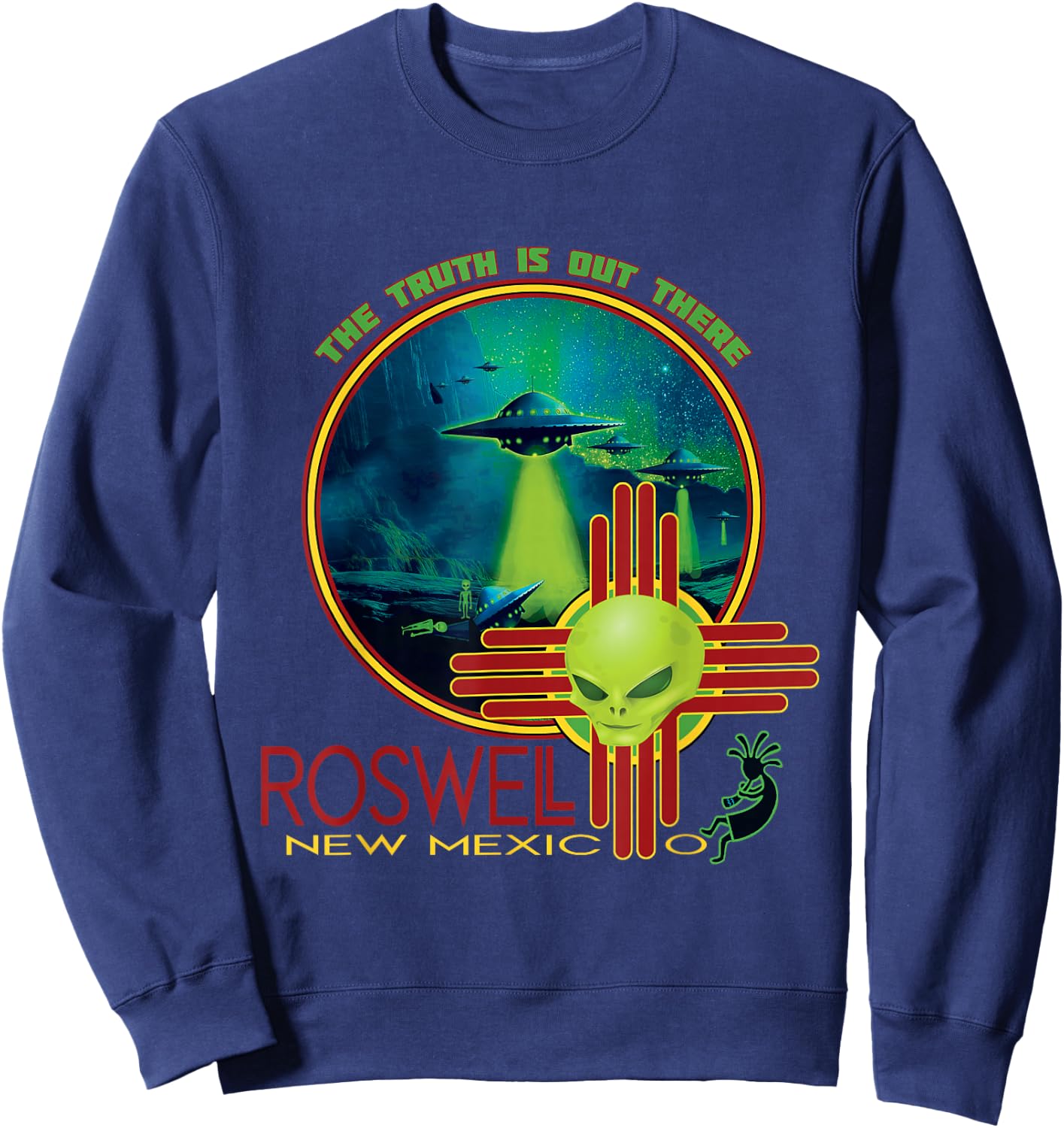 Roswell New Mexico Alien Spaceship Crash Souvenir Sweatshirt - Sweatshirt | Navy