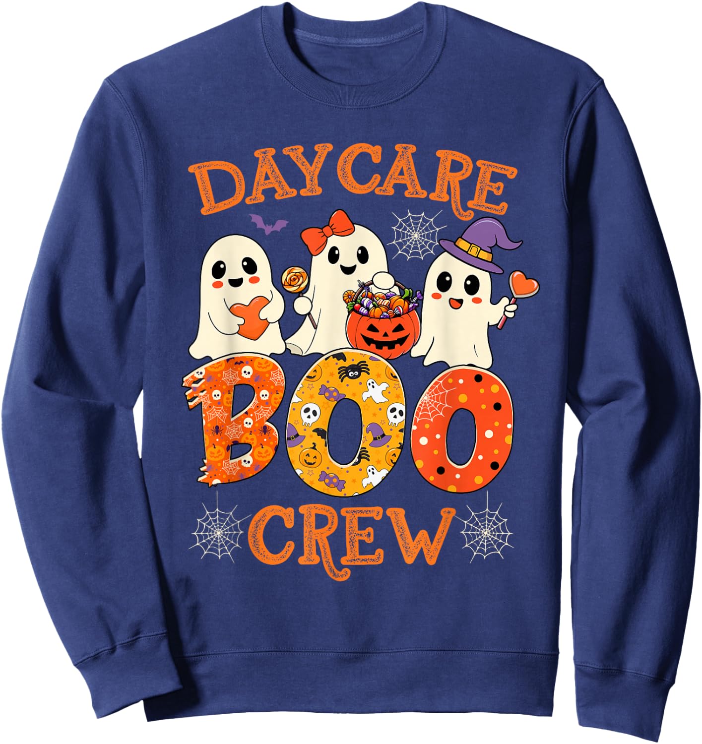 Daycare Boo Crew Funny Halloween Spooky Costume for Teacher Sweatshirt - Sweatshirt | Navy