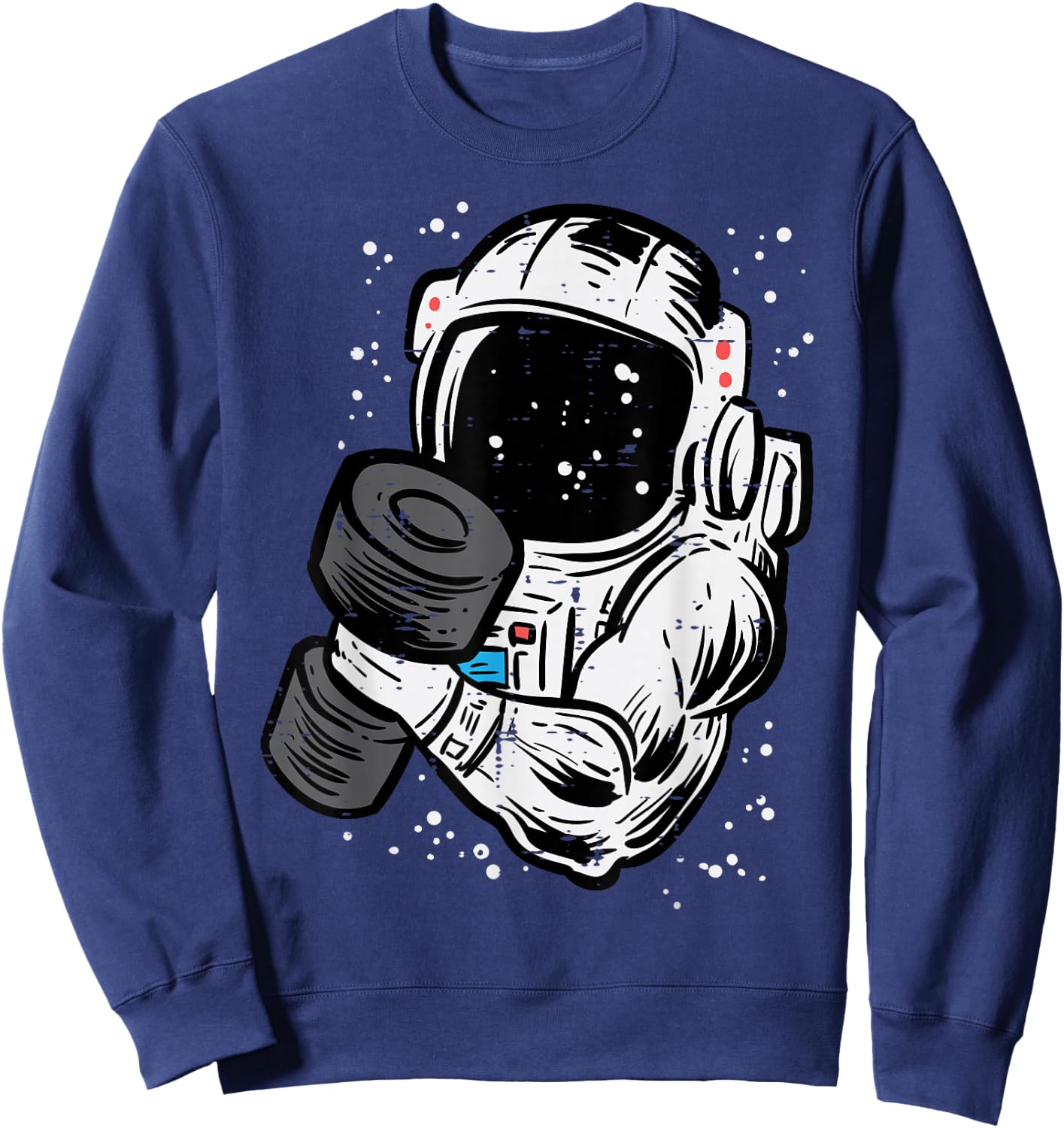 Astronaut Workout Dumbbell Space Gym Fitness Men Women Kids Sweatshirt - Sweatshirt | Navy