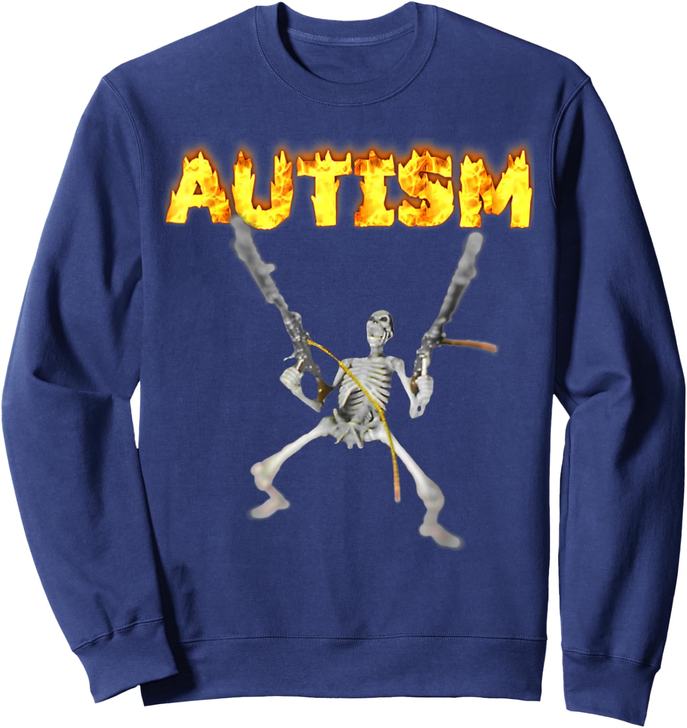 Autism Skeleton Funny Oddly Specific Dank Meme Sweatshirt - Sweatshirt | Navy