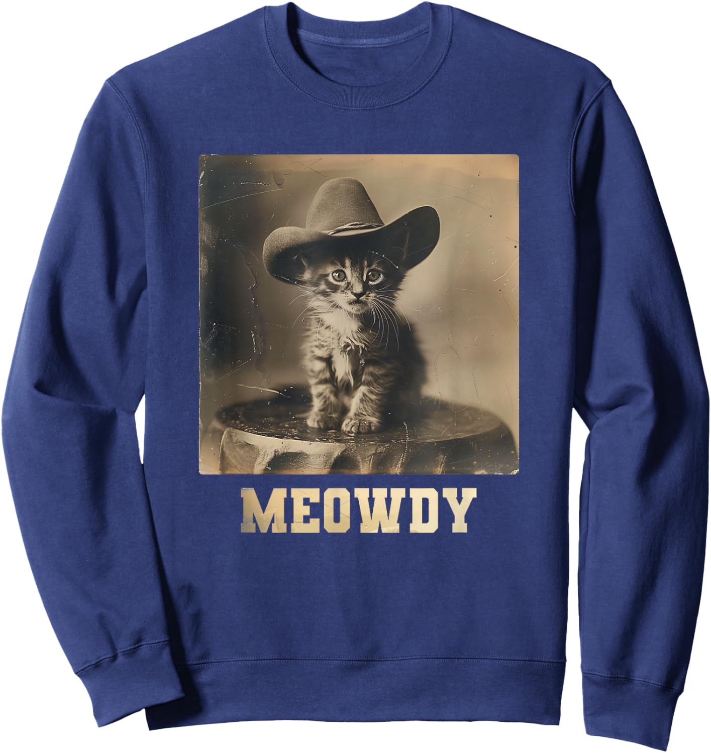 Meowdy Texas Cat Meme Sweatshirt - Sweatshirt | Navy