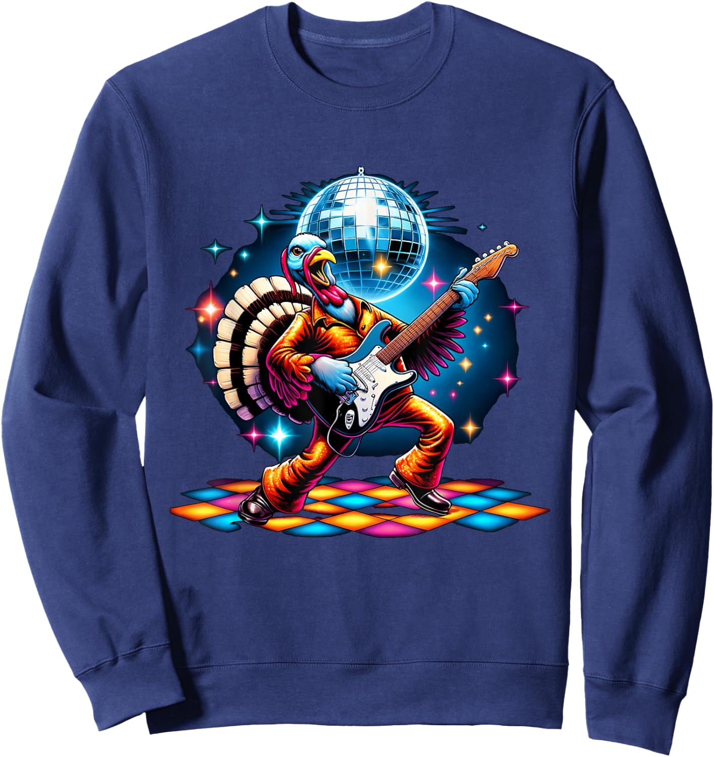 Disco Ball Guitar Turkey Sweatshirt - Sweatshirt | Navy