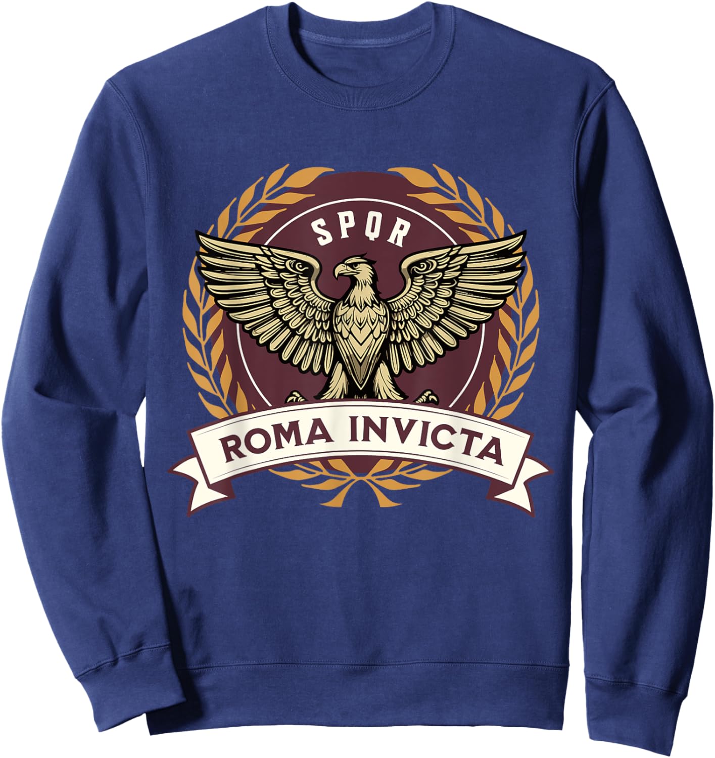 Roman Invicta Ancient Rome SPQR Roman Empire Sweatshirt - Sweatshirt | Navy