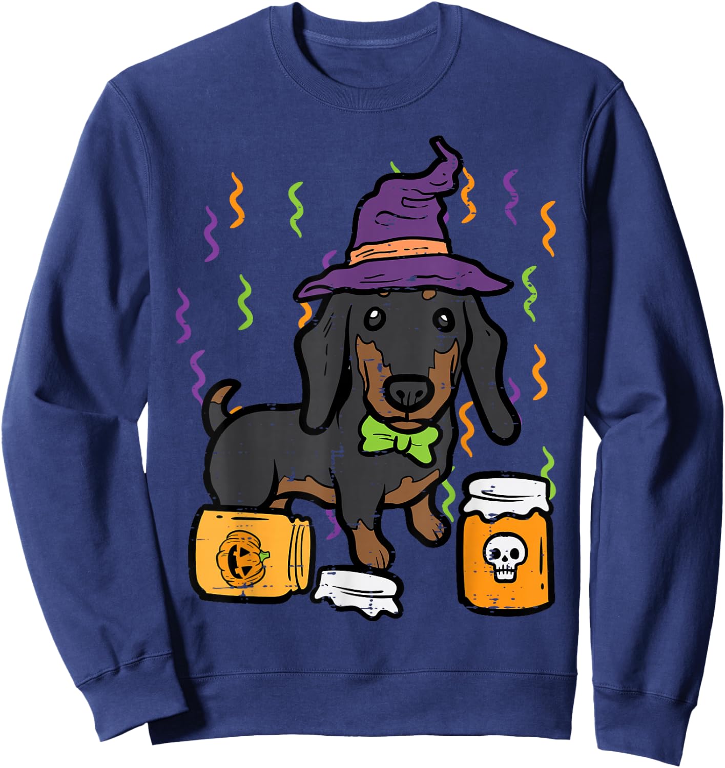 Halloween Dachshund Dog Wiener Doxie Costume Women Kids Men Sweatshirt - Sweatshirt | Navy
