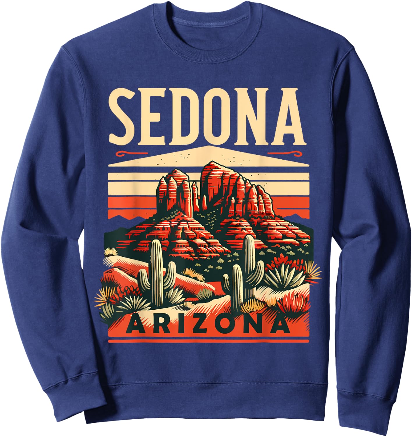 Vintage Sedona Arizona Hiking Outdoor Mountain Sedona AZ Sweatshirt - Sweatshirt | Navy