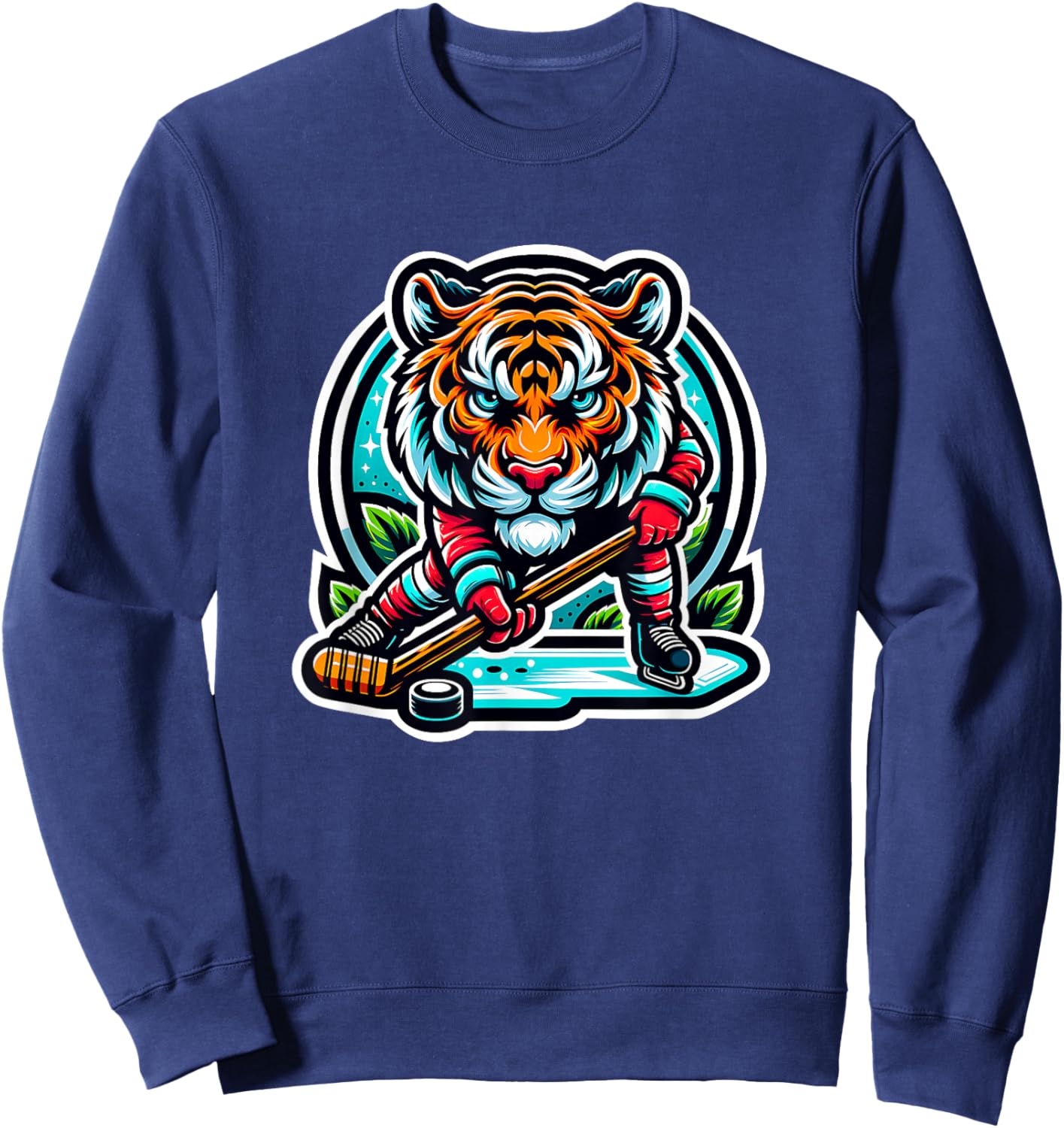 Ice Hockey Tiger Unleash Your Roar Sweatshirt - Sweatshirt | Navy