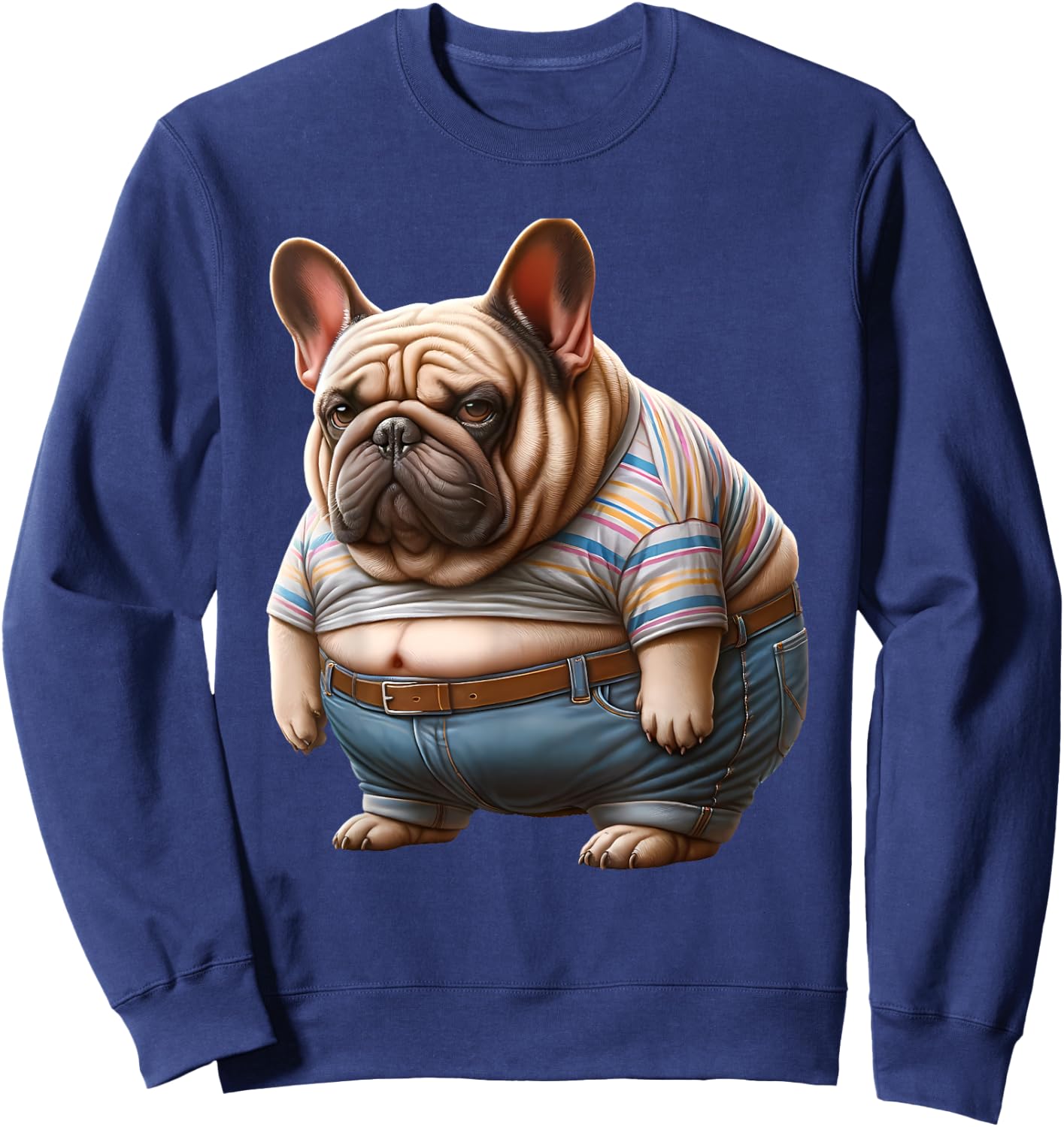 Hilarious Chunky French Bulldog for Fat Dog Lovers Sweatshirt - Sweatshirt | Navy
