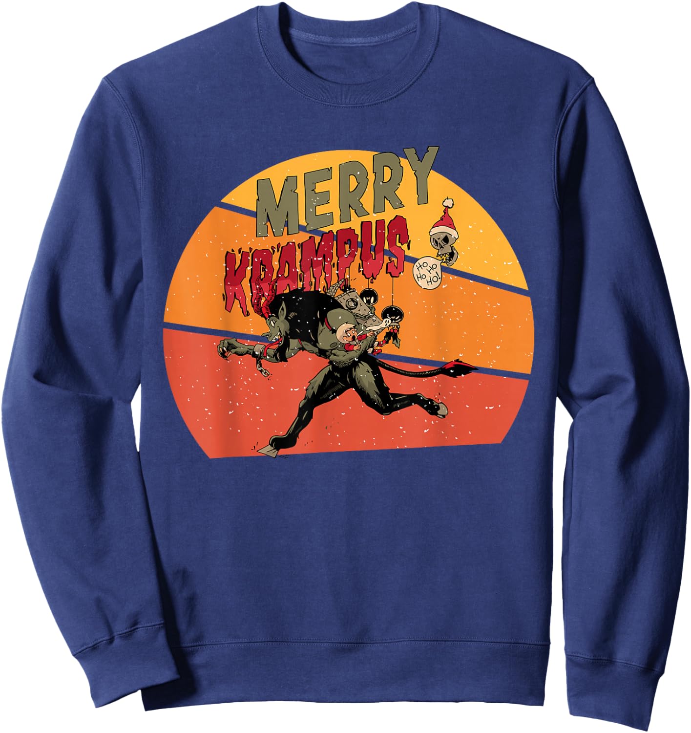 Merry Crampus Funny anti Christmas Sweatshirt - Sweatshirt | Navy