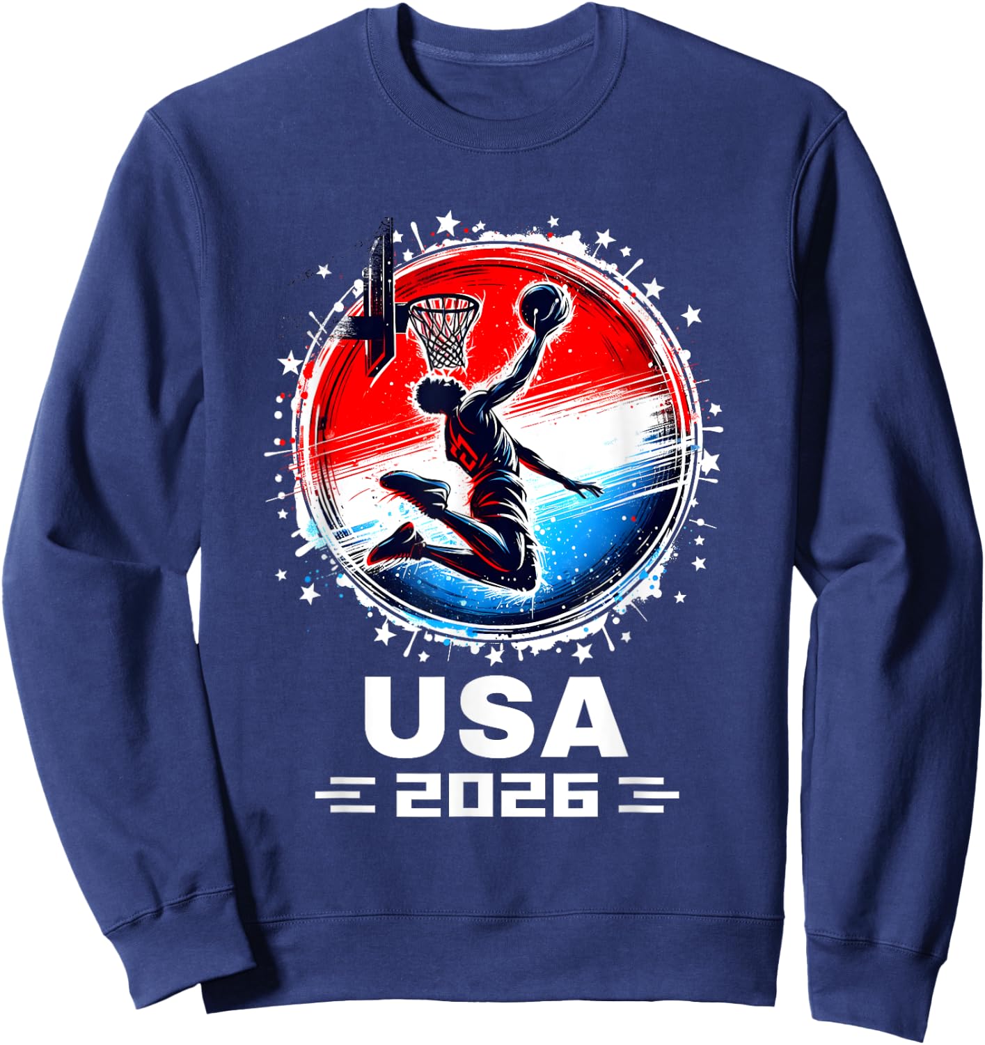 Basketball USA Go USA Team USA Flag 2026 Basketball Sweatshirt - Sweatshirt | Navy