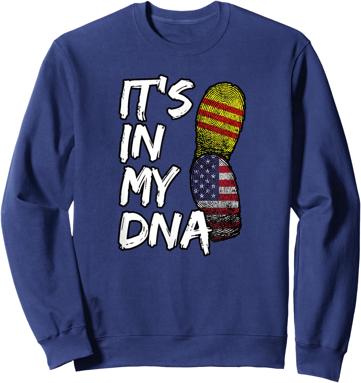 South Vietnam Vietnamese America American USA My DNA Flag Sweatshirt - Sweatshirt | Navy