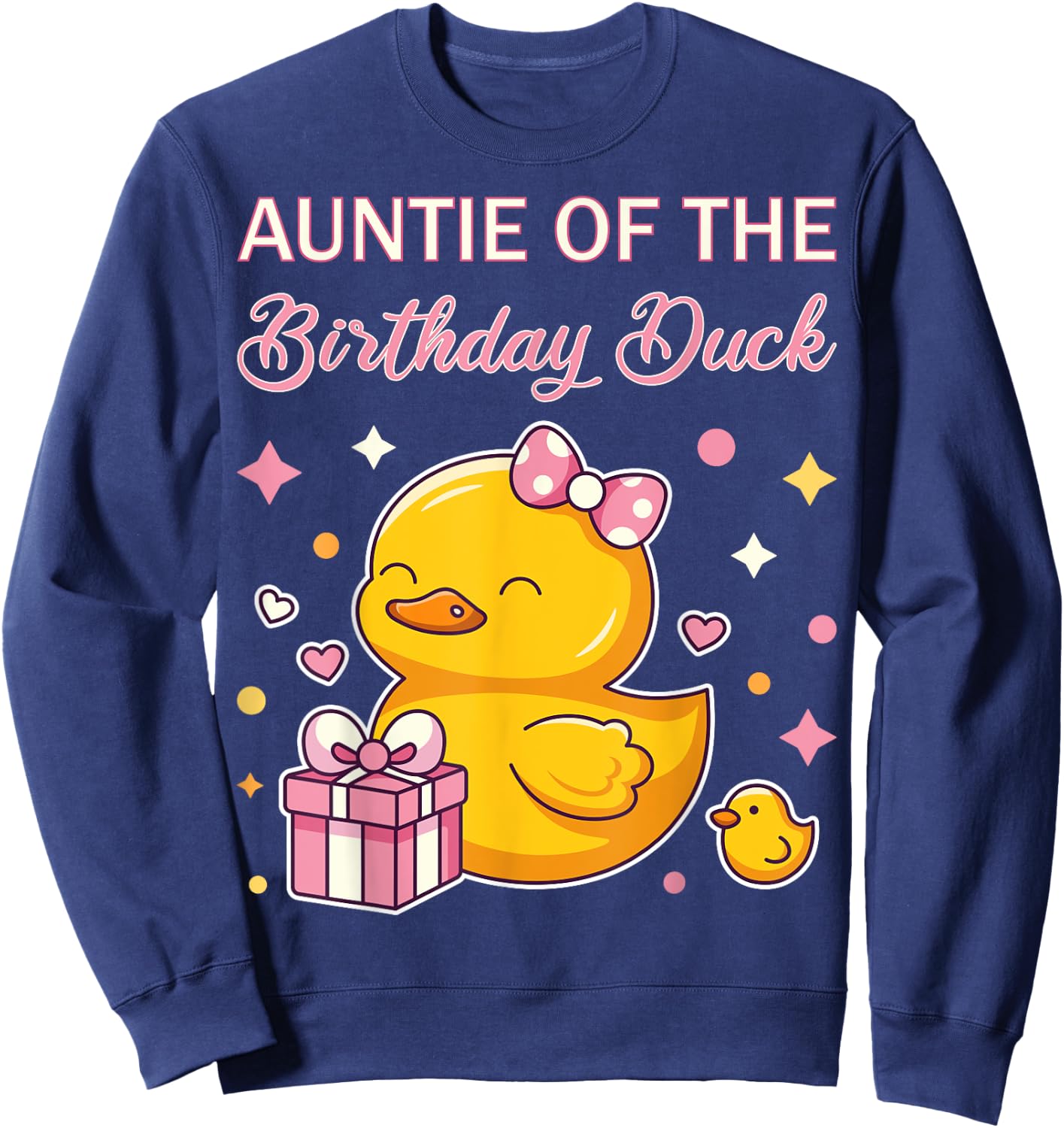 Auntie of the Birthday Duck Christmas Anime Party Outfit Sweatshirt - Sweatshirt | Navy