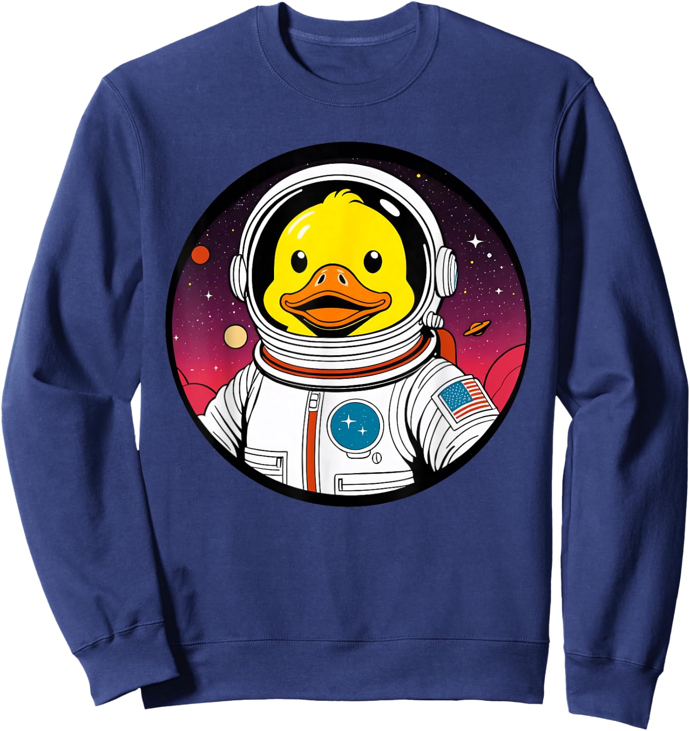 Cute Rubber Duck Space Astronaut Duck Lovers Men Women Kids Sweatshirt - Sweatshirt | Navy