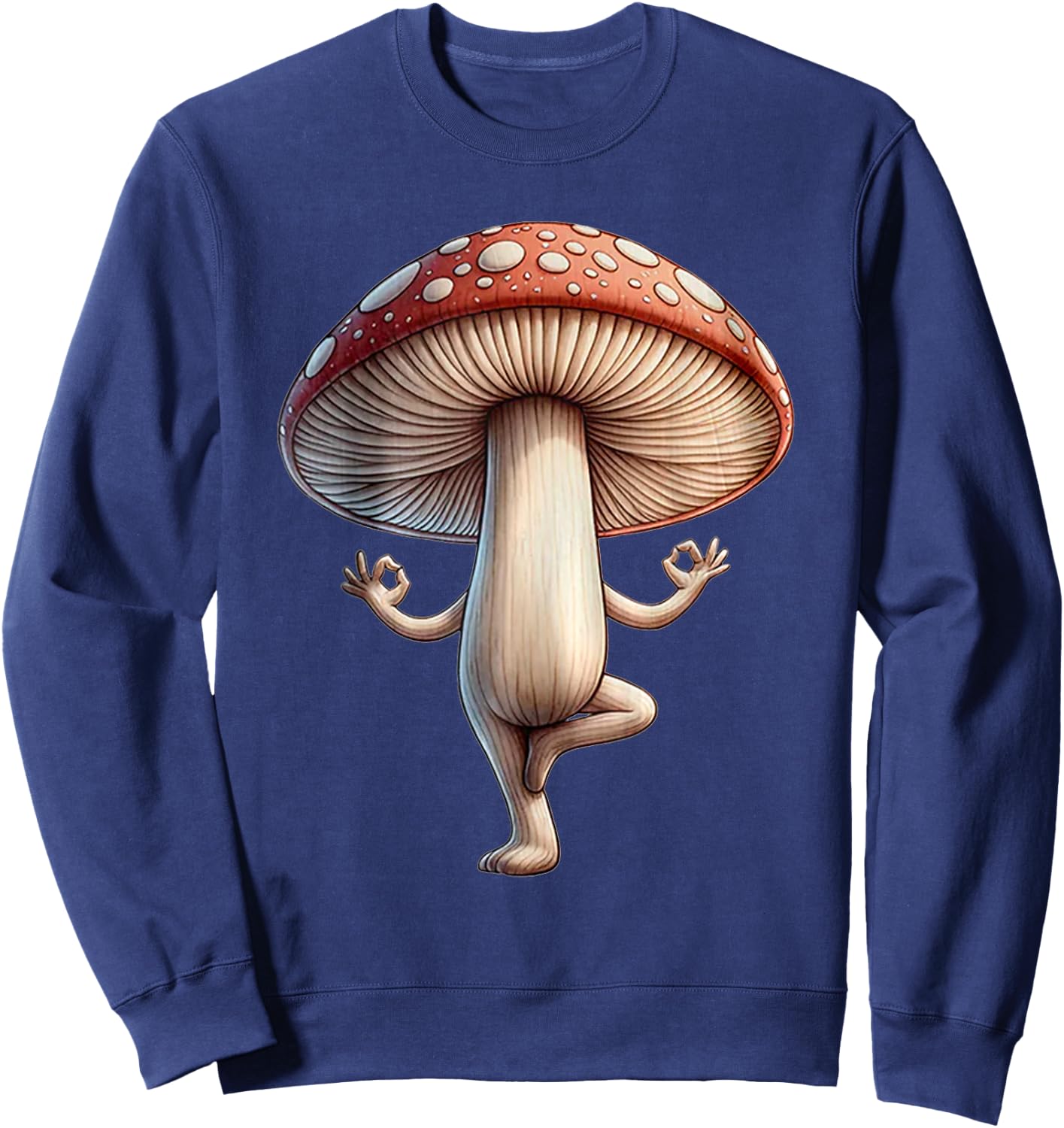 Funny Yoga Mushroom Sweatshirt - Sweatshirt | Navy