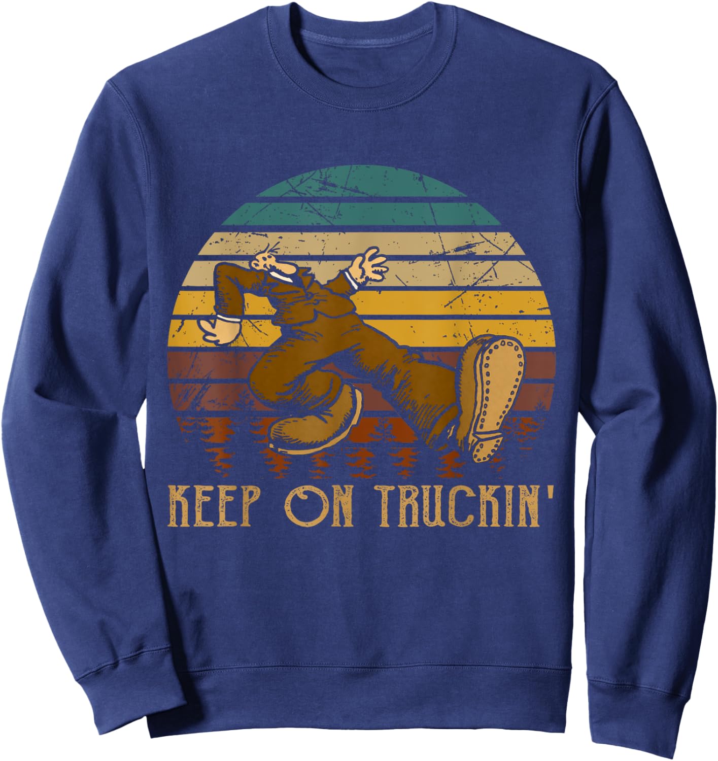 Vintage Styles 70s Music Retro Cars Truck - Keep On Truckin' Sweatshirt - Sweatshirt | Navy